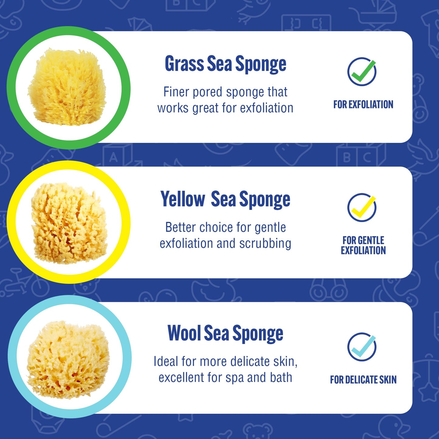 Baby Buddy Baby Bath 4in Yellow Sea Sponge, Absorbent Natural Sea Sponge, Soft on Tender Skin, Biodegradable, Hypoallergenic, Bath Accessories Beauty and Personal Care Baby Buddy