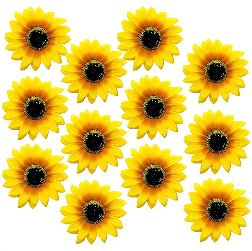 AUEAR, 12 Pack Sunflower Alligator Clips Duckbill Hair Flower Barrettes Styling Accessories for Women Beach Summer Party Beauty & Personal Care AUEAR