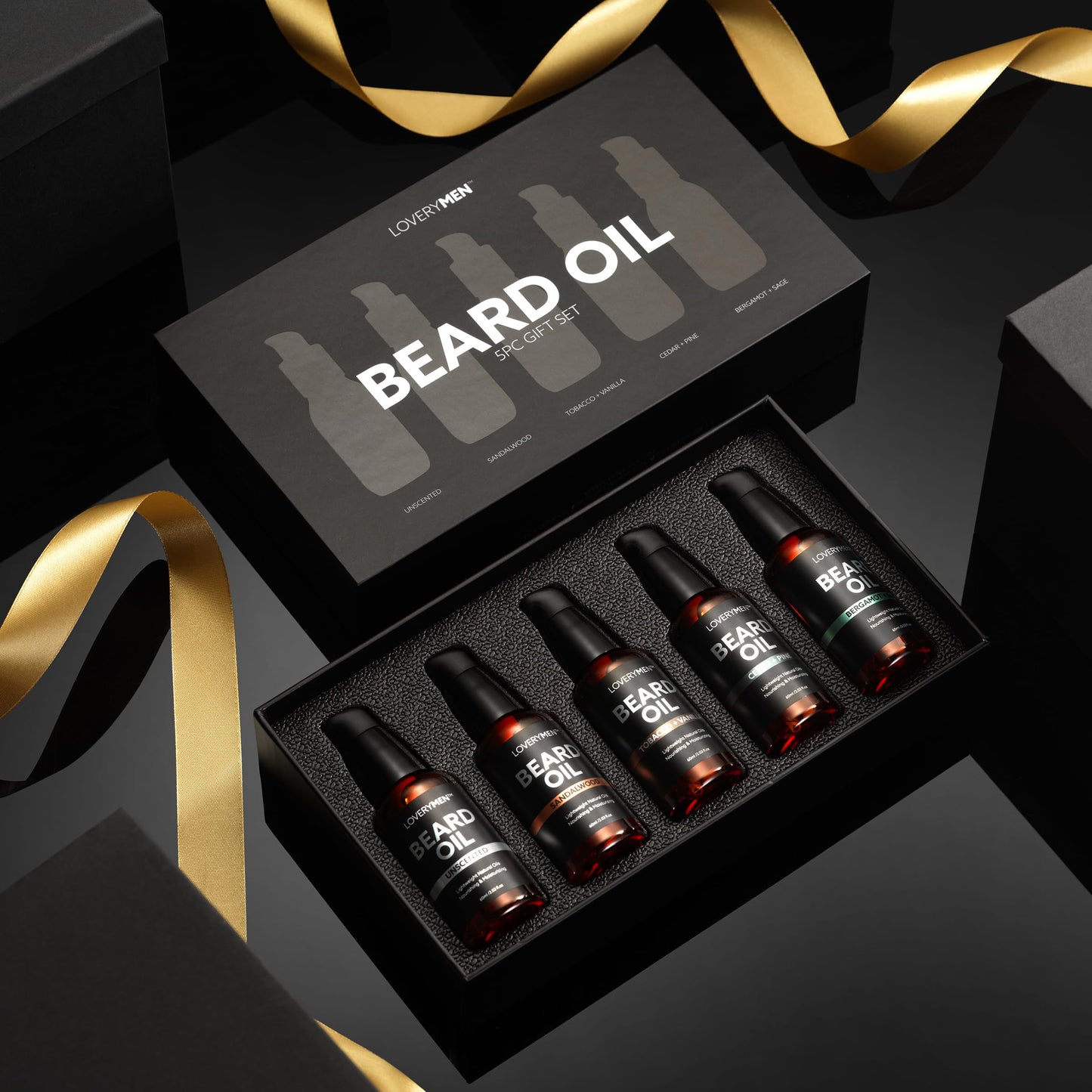Deluxe Beard Oil for Men - Sandalwood, Tobacco Vanilla, Bergamot Sage, Cedar Pine, Unscented Fragrances, Natural Mens Beard Oil Kit With Argan Beauty and Personal Care LOVERY