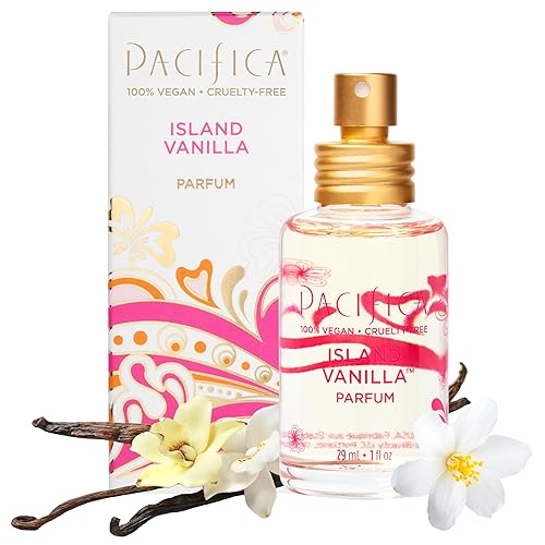 Pacifica Island Vanilla Perfume - Clean Vanilla Fragrance for Women - Warm Tropical Aroma - Long-Lasting Clean Beauty Non Toxic Scent, Vegan Beauty & Personal Care Pacifica
