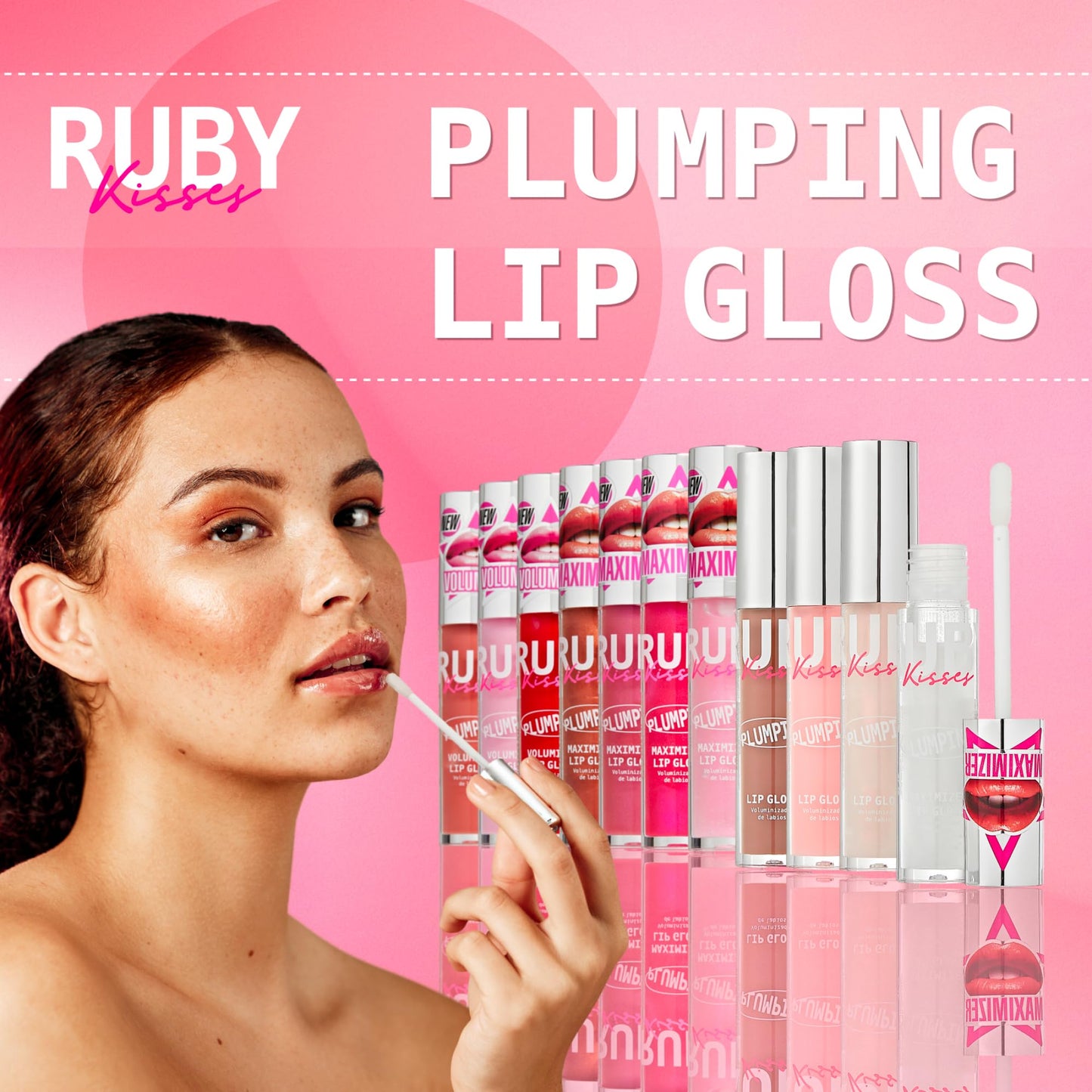 Ruby Kisses Hyaluronic Lip Gloss, High-Shine Volumizing Plumping Hydrating Beauty & Personal Care Ruby Kisses