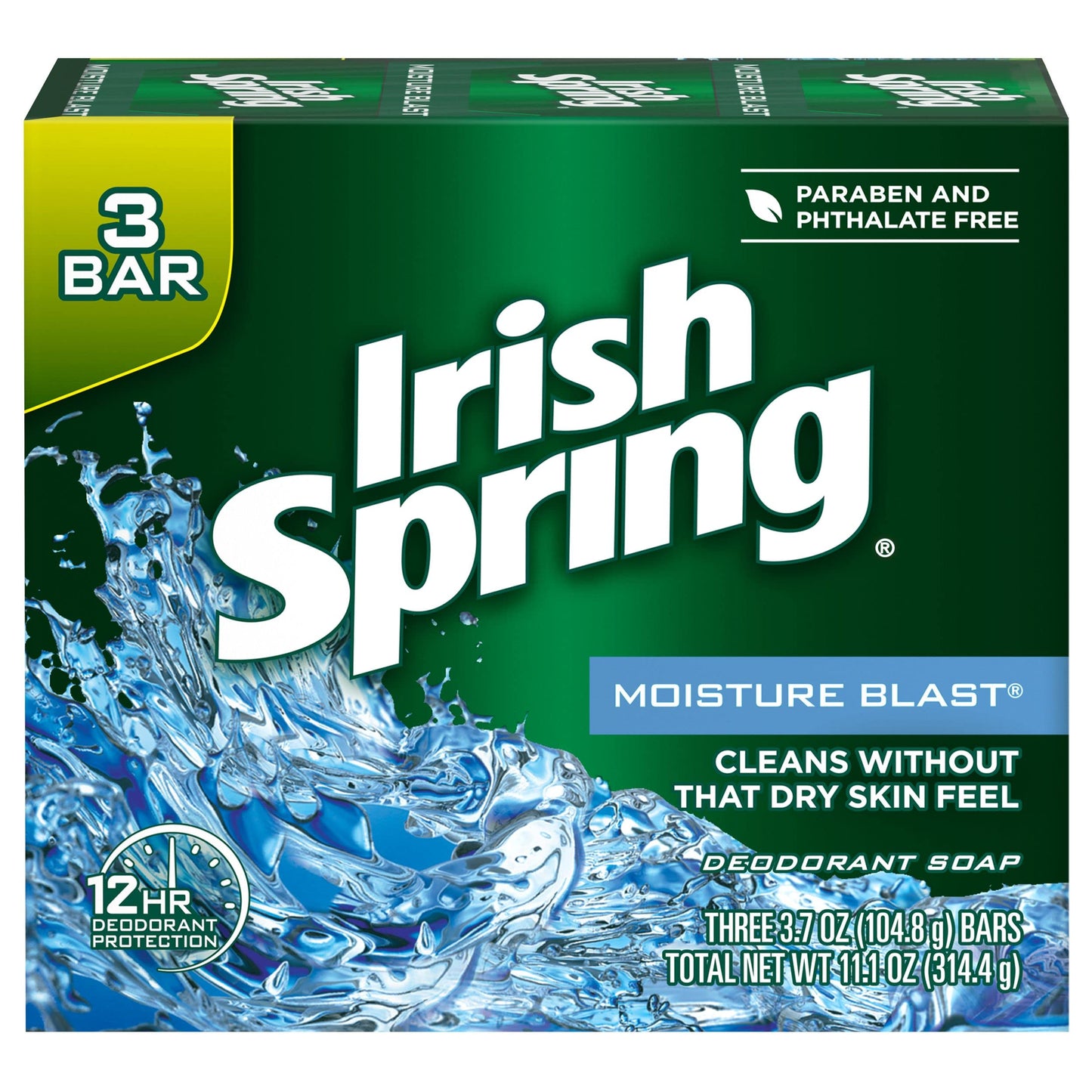 Irish Spring Deodorant Bar Soap, Moisture Blast, 3.75 Ounce , 20-bars Package Beauty & Personal Care Irish Spring