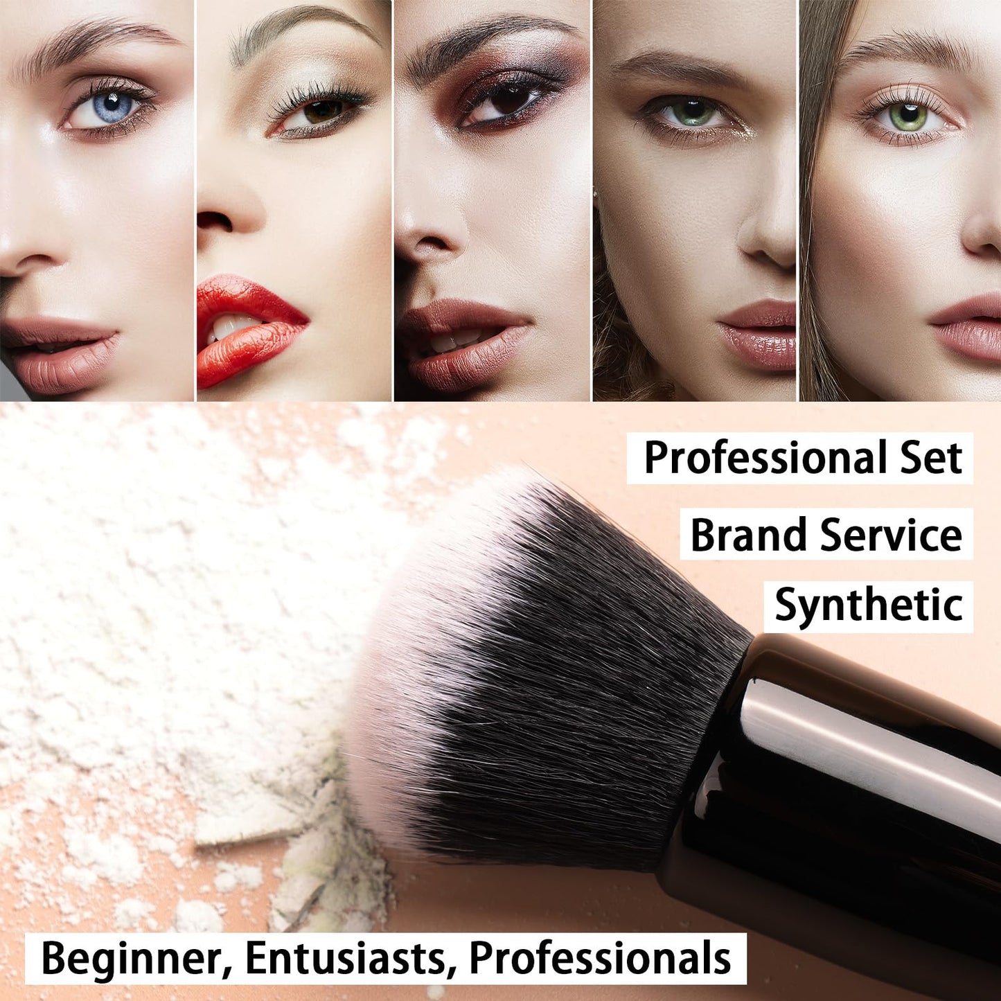 Raffaello Makeup Brushes 15Pcs Makeup Brush Set Premium Synthetic Powder Foundation Contour Blush Concealer Eye Shadow Blending Liner Make Up Brush Beauty & Personal Care Raffaello