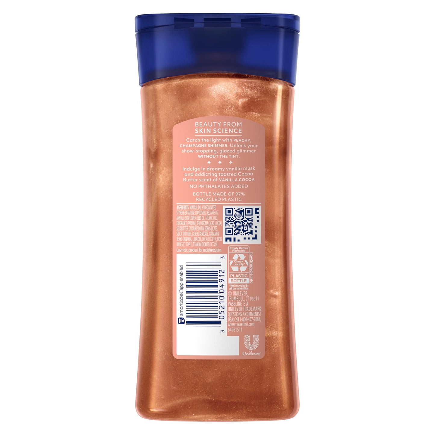 Vaseline Glazed and Glisten Sunlit Glow Body Gel Oil Vanilla Cocoa Shimmering with Ultra-Hydrating Lipids and 100% Pure Cocoa Butter, 6.8 Oz Beauty & Personal Care Vaseline