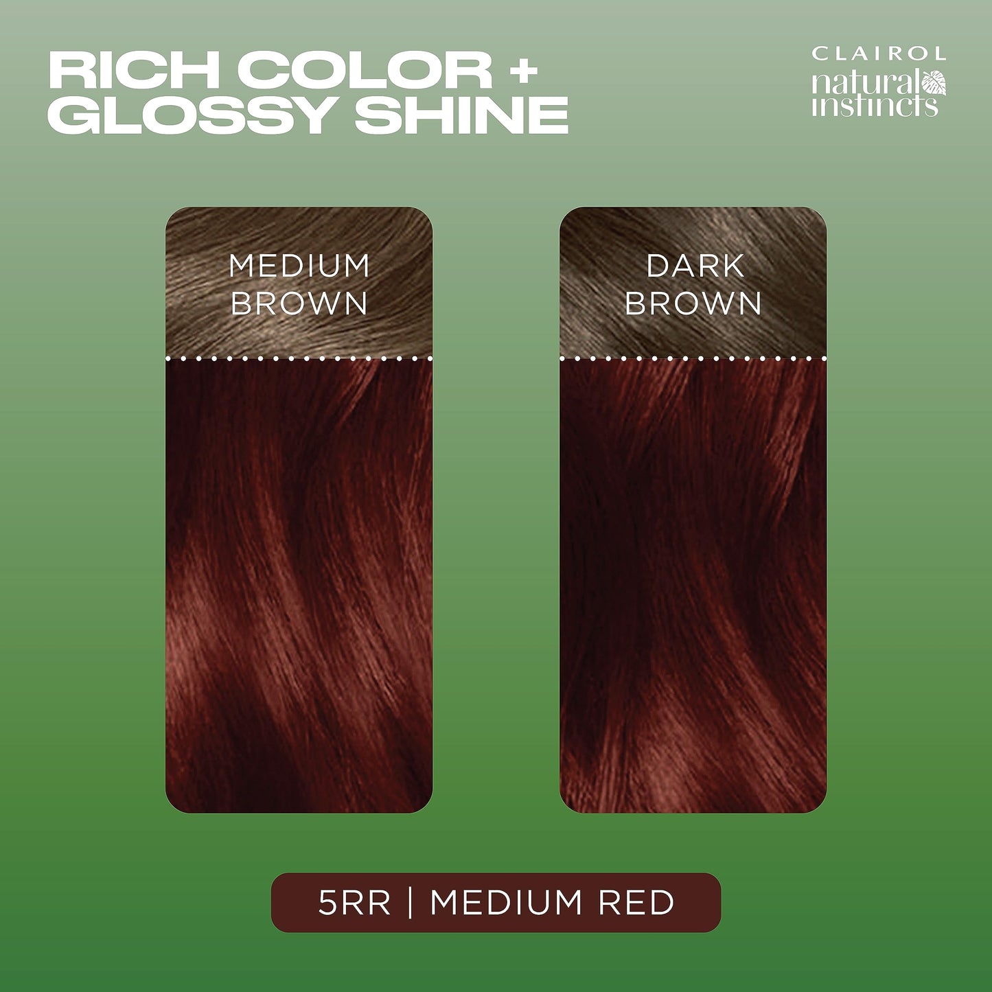 Clairol Natural Instincts Demi-Permanent Hair Dye, 5RR Medium Red | Ammonia‑Free, Vegan Hair Color with Coconut Oil & Aloe Vera | Pack of 1 Beauty and Personal Care Clairol