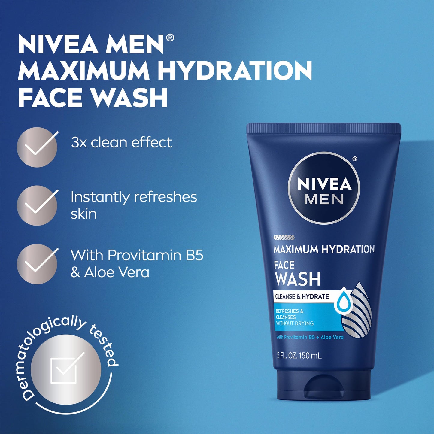 NIVEA MEN Maximum Hydration Face Lotion, Face Lotion with Broad Spectrum SPF 15 Sunscreen for Men, 4 Pack of 2.5 Fl Oz Tubes Beauty & Personal Care NIVEA MEN