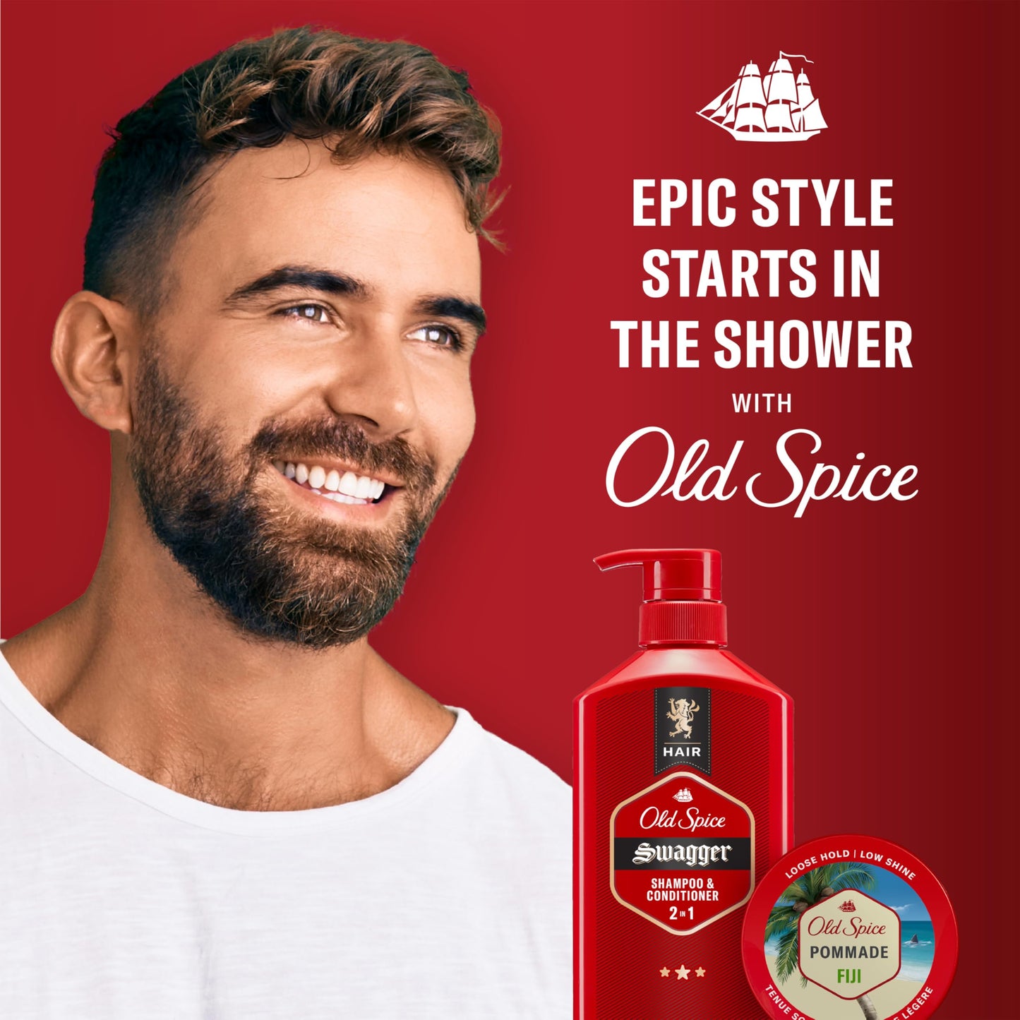 Old Spice Fiji Pomade for Men, Loose Hold, Low Shine, Men's Hair Styling, 2.22 Oz Each, Twin Pack Beauty & Personal Care Old Spice