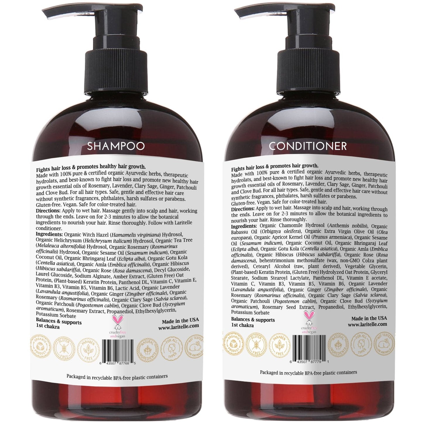 Laritelle Organic Hair Care Set Fertile Roots | Fortifying, Strengthening & Rejuvenating | Prevents Hair Thinning and Shedding, Promotes New Hair Beauty & Personal Care Laritelle