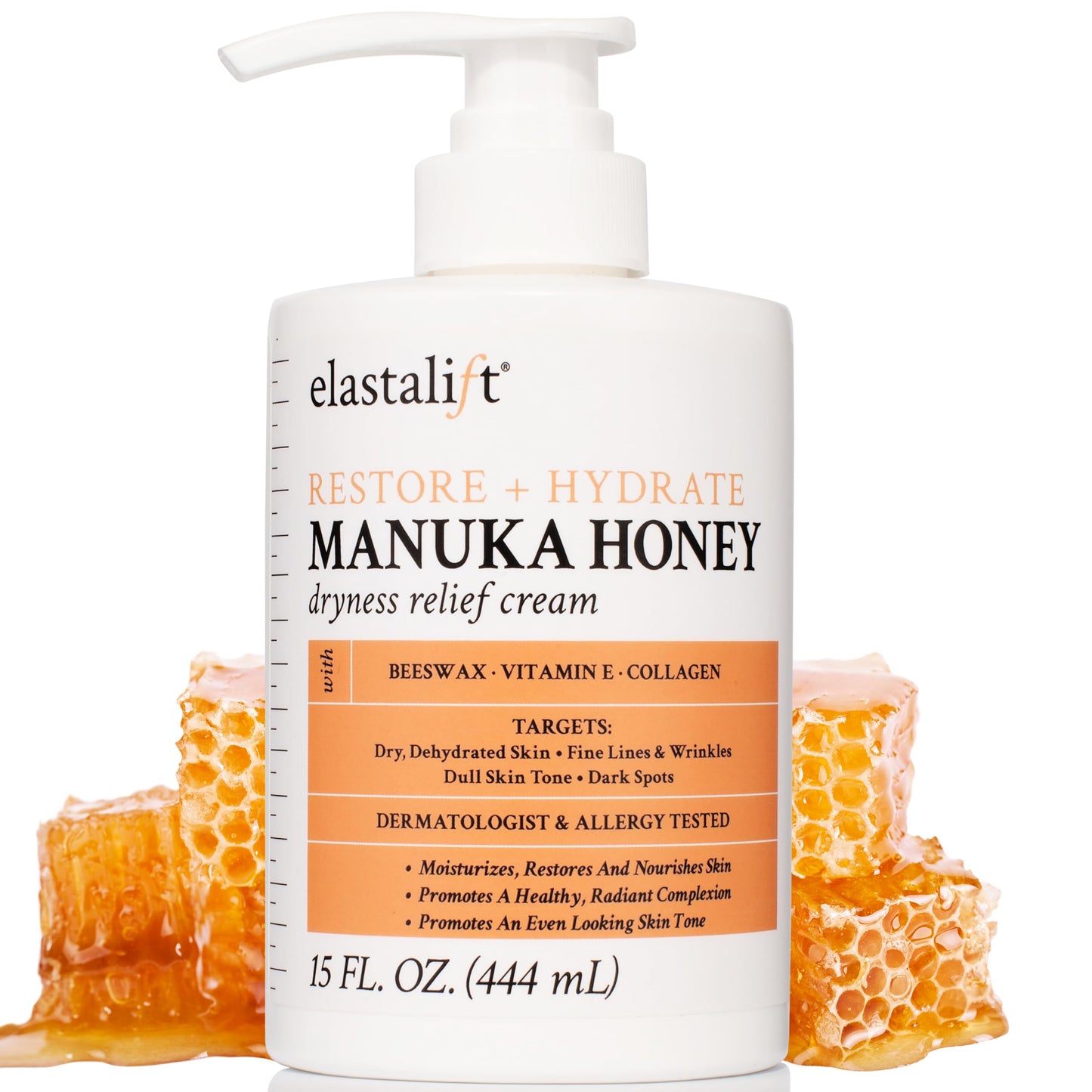 Elastalift Manuka Honey Cream Face Moisturizer & Body Butter Lotion For Dry Skin | Firming & Hydrating Miracle Balm Skin Care Moisturizing Lotion Beauty & Personal Care Elastalift
