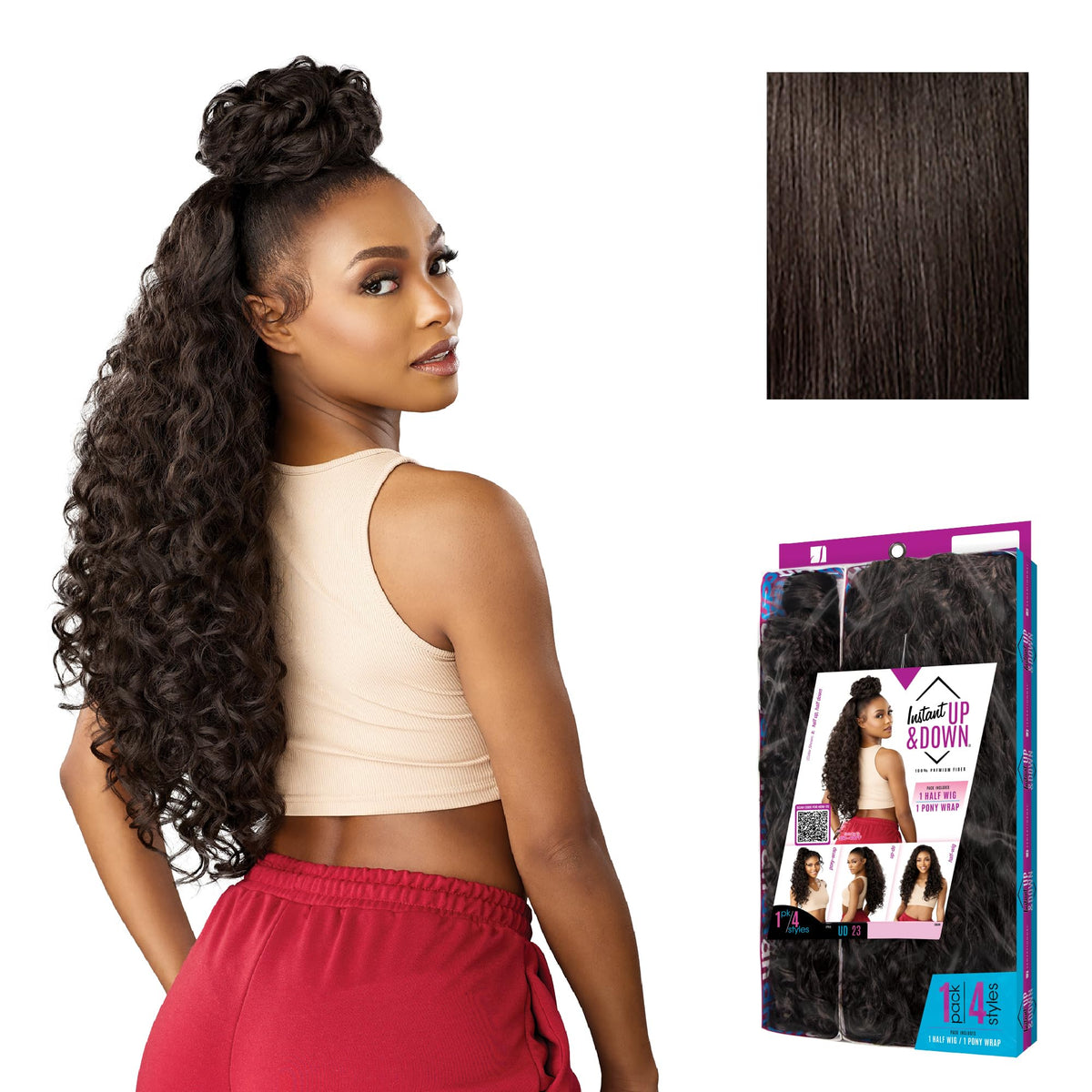 Sensationnel Instant Updown Halfwig Pony-Iud 23, 2 DARKBROWN