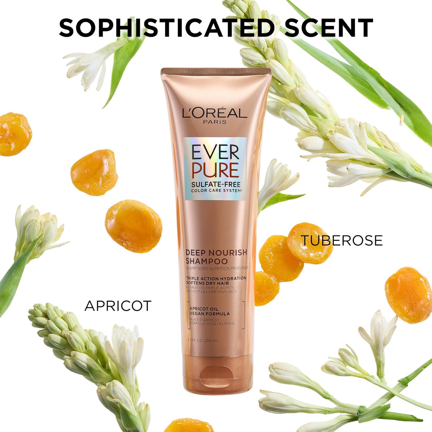 L'Oreal Paris Hair Conditioner for Dry Hair, Triple Action Hydration, Apricot Oil Infused, EverPure, 8.5 Fl Oz (Packaging May Vary) Beauty & Personal Care L'Oreal Paris