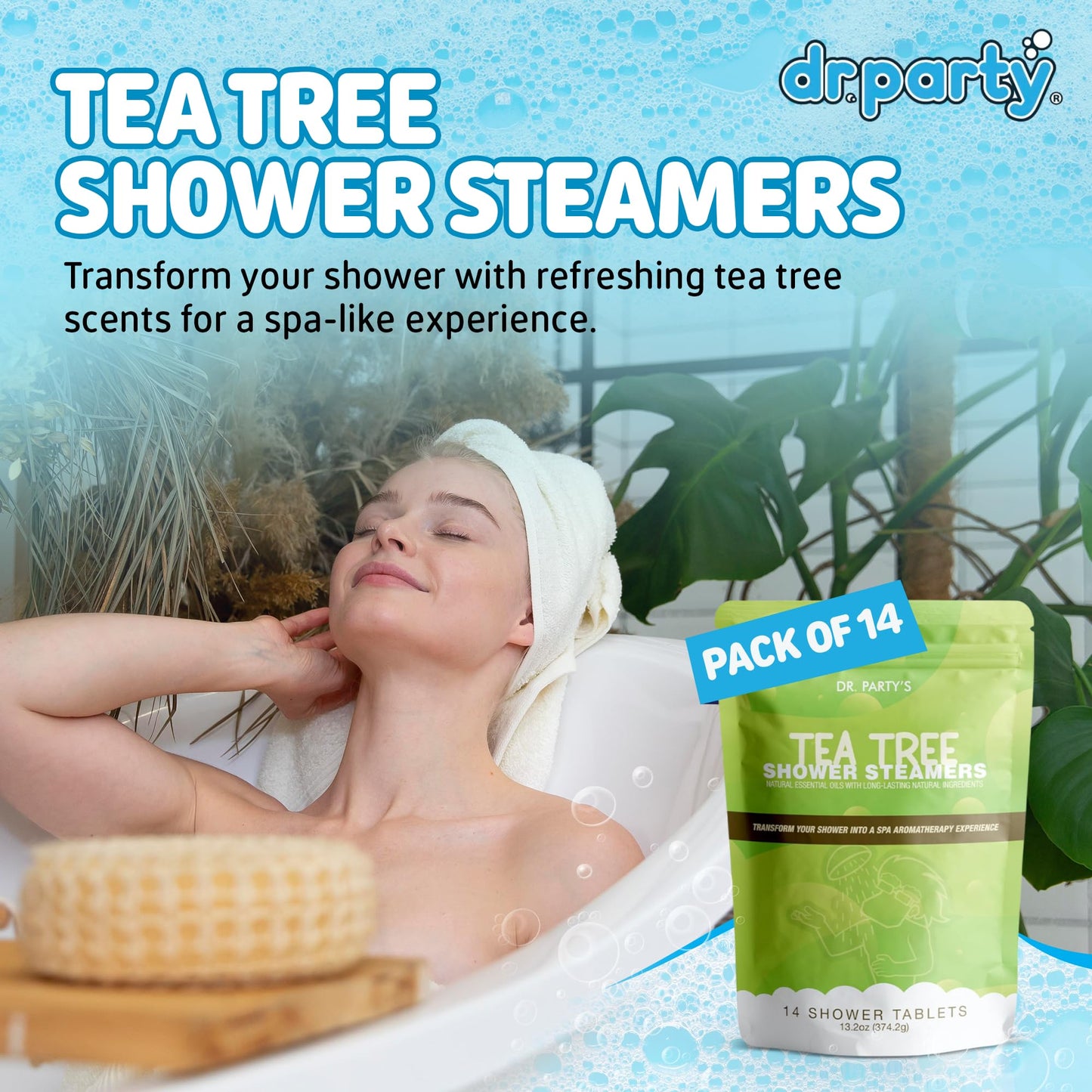 Shower Steamer - 5 Different scents - 14 Tablets per Package (Tea Tree) Beauty and Personal Care Partymachines