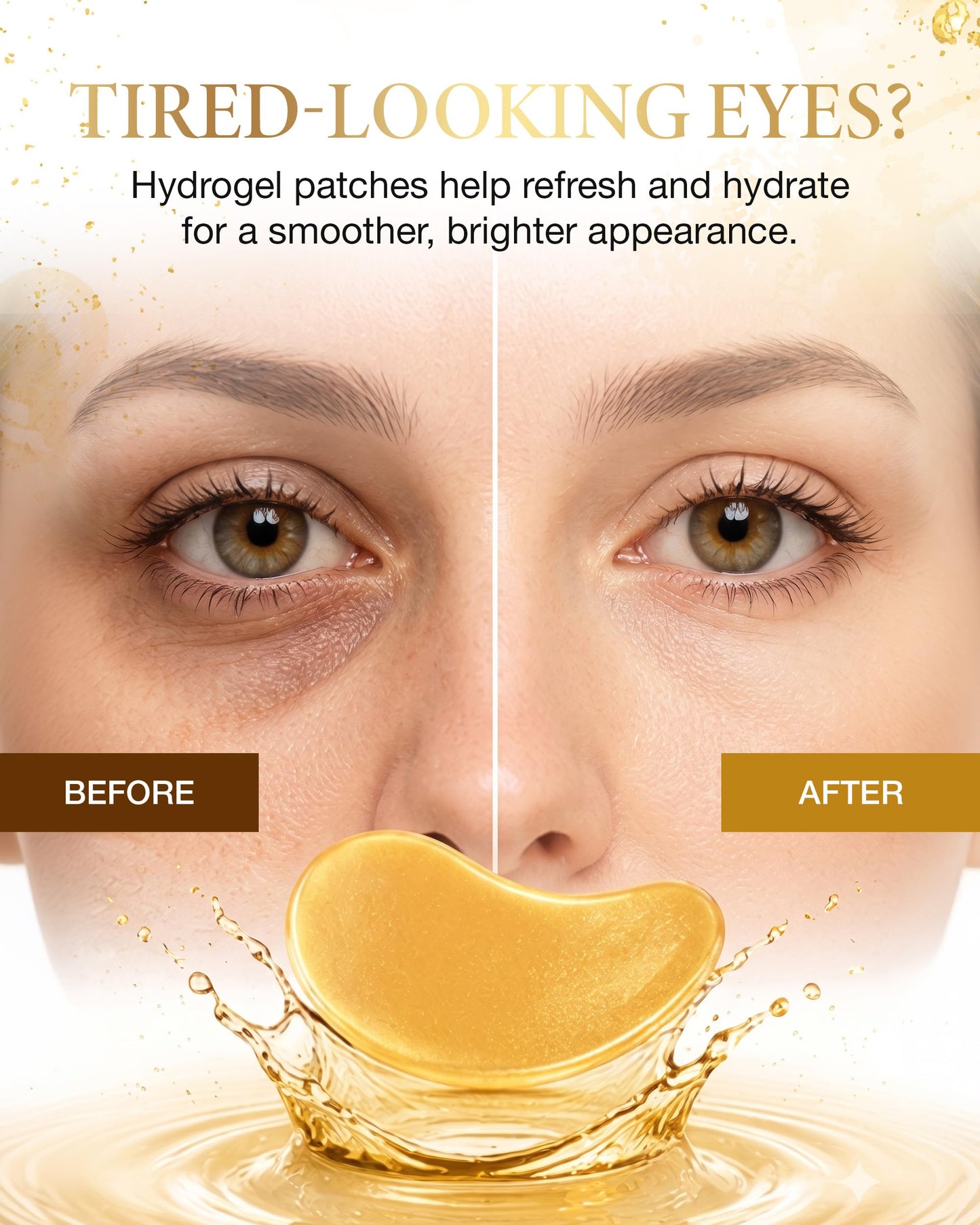 AICHUN BEAUTY Crystal Collagen Gold Eye Mask - 24K Gold Eye Mask Patches - Hydrating Gold Eye Mask Crystal Gel Patches, 30 Pack Beauty & Personal Care AICHUN BEAUTY