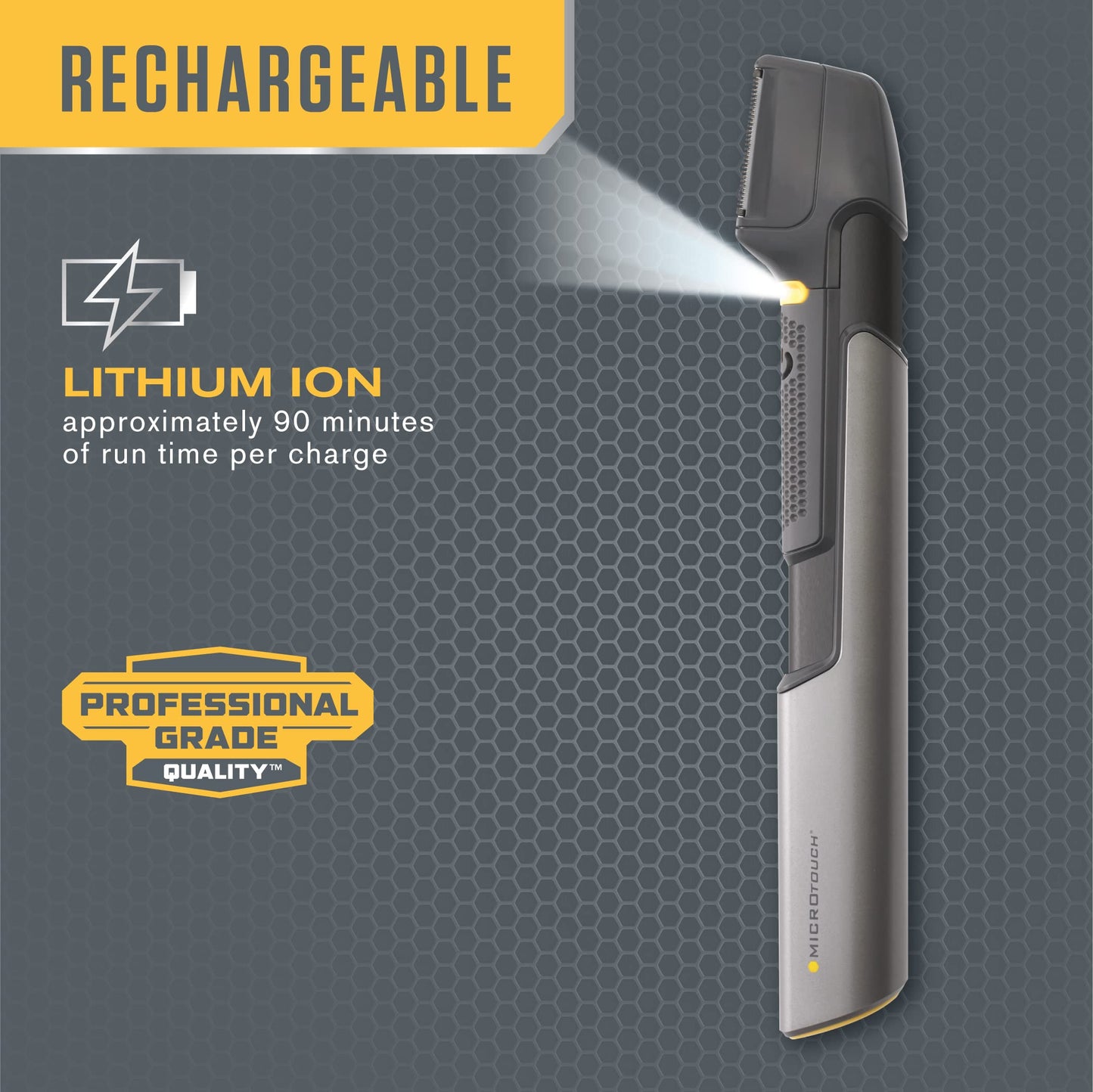 Microtouch Trim PRO, Rechargeable Lighted Hair Cutting Tool and Body Groomer, Black Beauty and Personal Care Microtouch