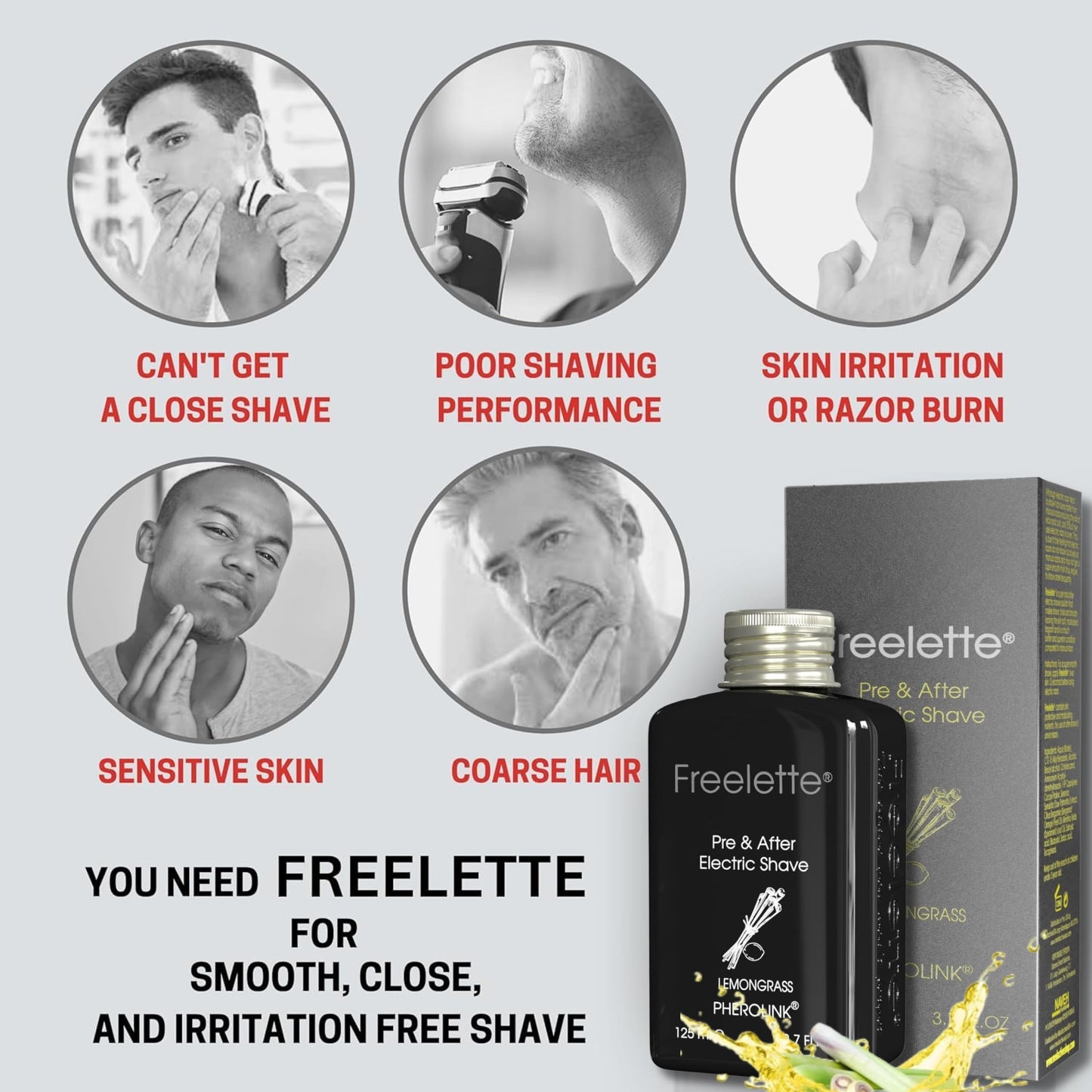 Pre Electric Shave After Shave Lotion Cream - Best For Close Shave - Smooth Irritation-Free Shaving - Shooting and Mousturising Formula Balm. Beauty and Personal Care Pherolink