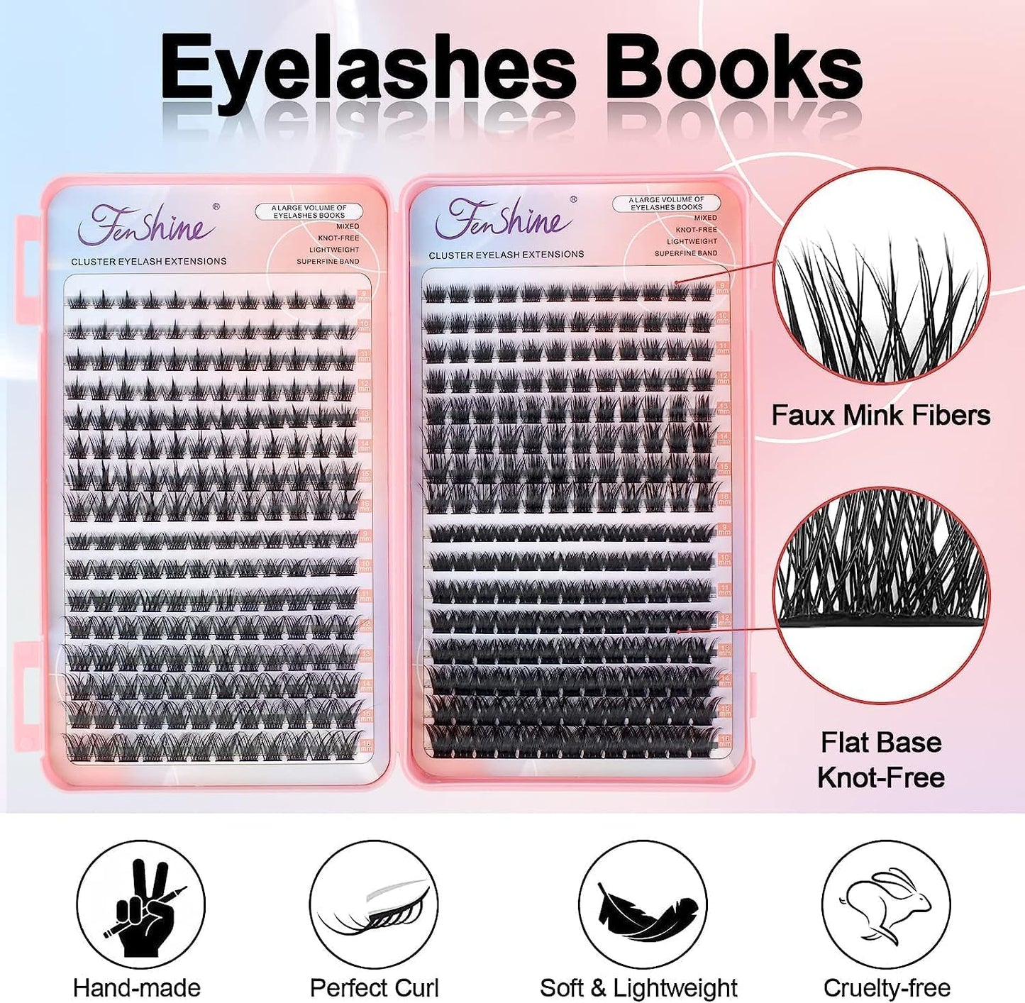 Cluster Eyelash Extension Kit, Extra Large Capacity Set, DIY Individual Lash Extension at Home… Beauty & Personal Care fenshine beauty