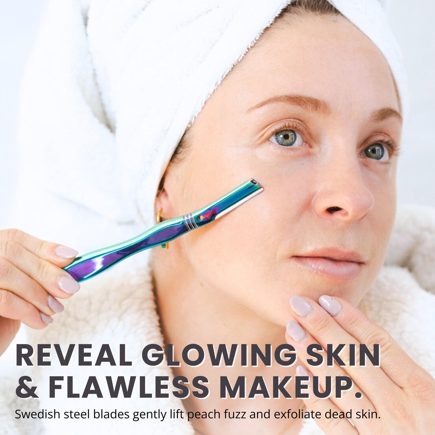 Jungle Culture Dermaplaning Tool - Facial Razor for Women with 5 Refill Blades - Reusable Eyebrow Shaper & Exfoliator - Rainbow Beauty and Personal Care Jungle Culture