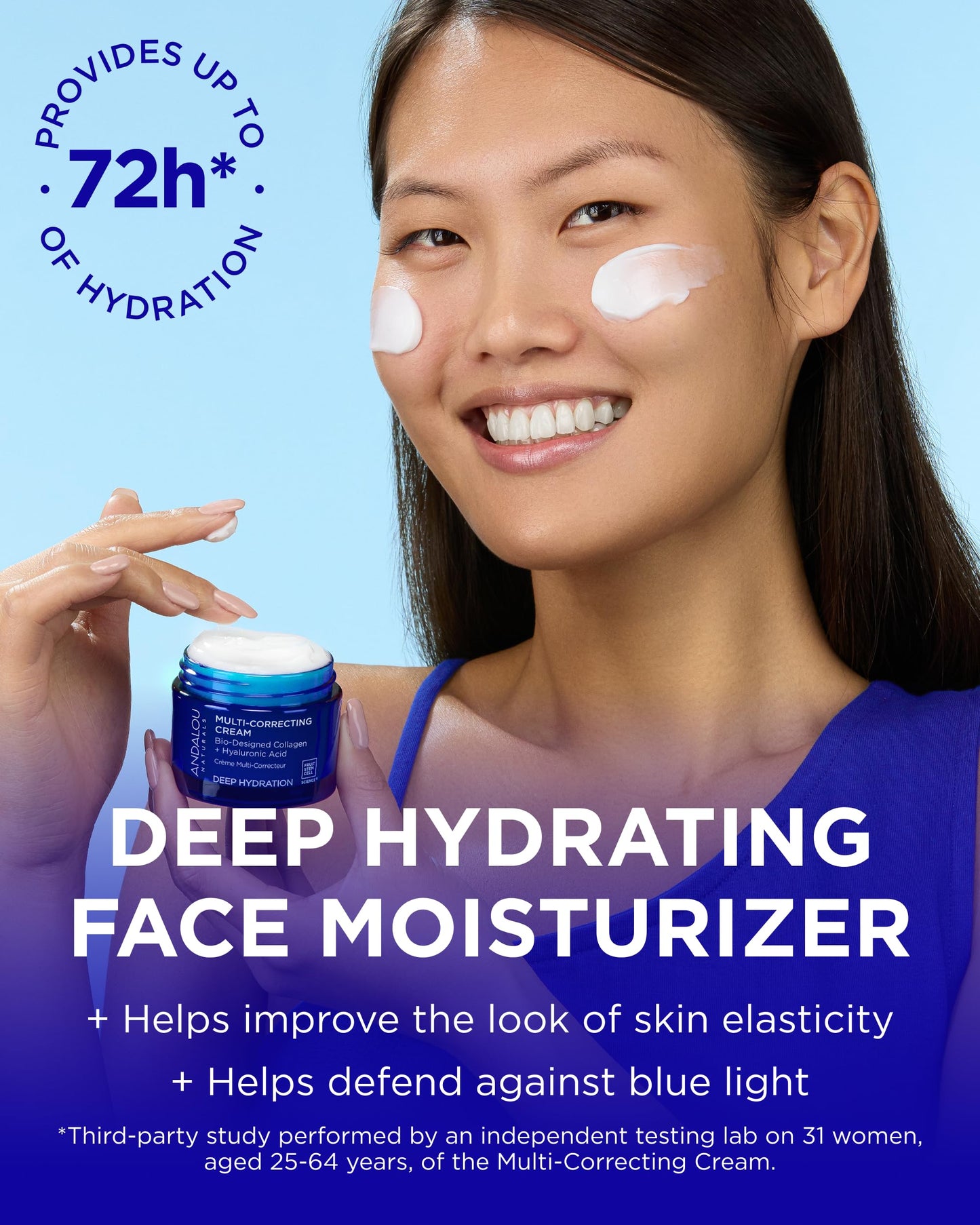 Andalou Naturals Deep Hydration Face Moisturizer Multi-Correcting Cream - Daily Skincare With Hyaluronic Acid, Vegan Collagen, & Fruit Stem Cells Beauty & Personal Care Andalou Naturals