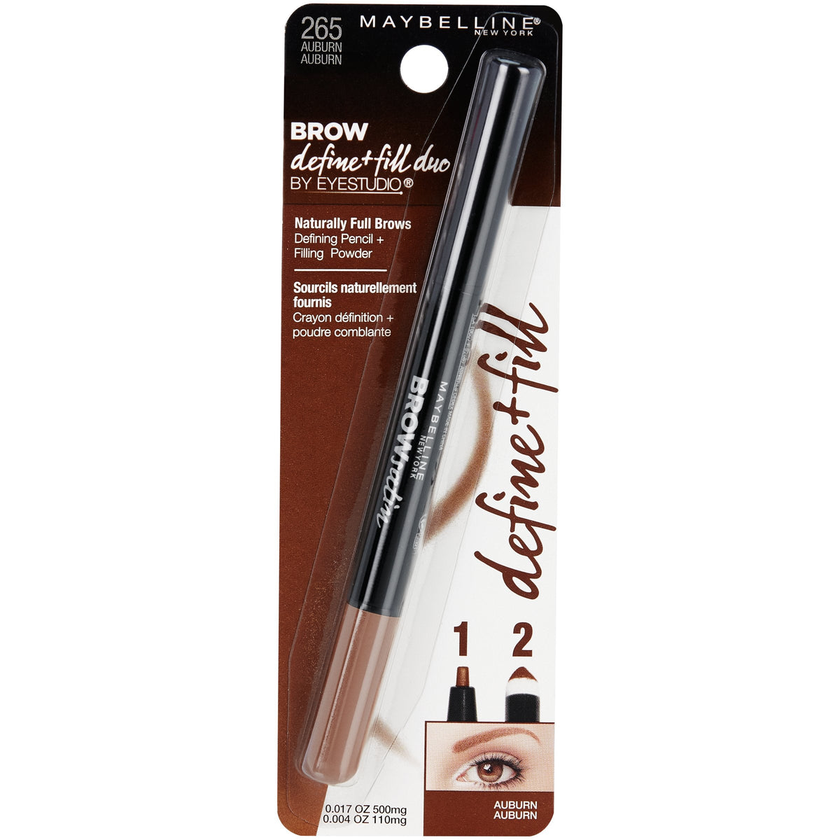 Maybelline New York Maybelline New York Brow Define + Fill Duo, Auburn, 0.021 oz. Beauty & Personal Care MAYBELLINE