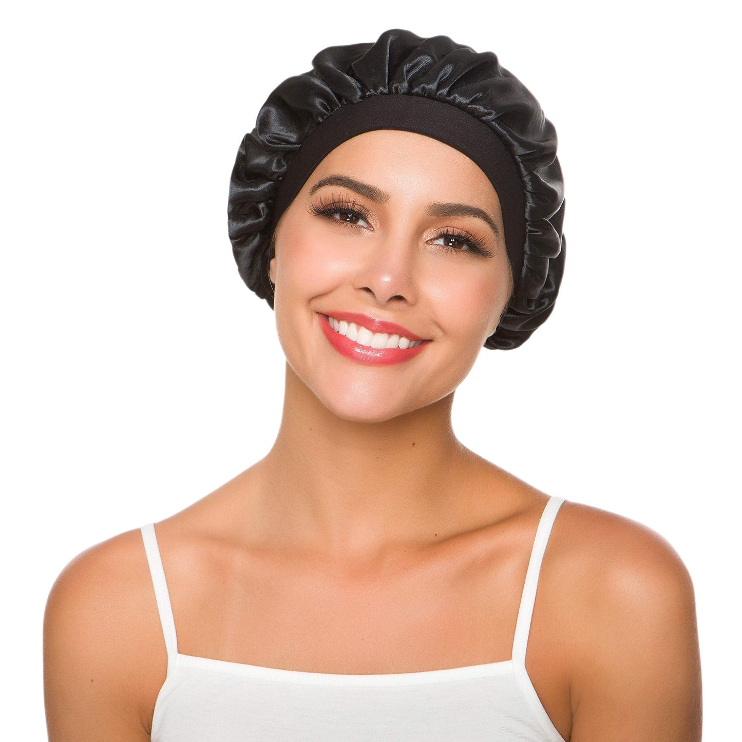 Women's Elastic Wide Band Sleep Night Cap Head Cover Bonnet Hat for For Curly Springy Hair (2Pack) Beauty and Personal Care YLing