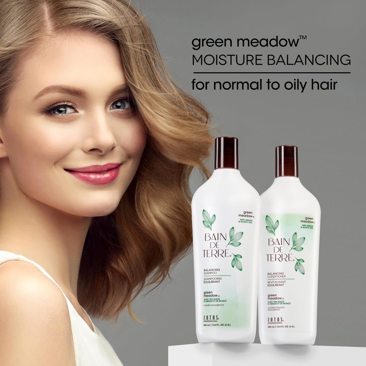 Bain de Terre Green Meadow Balancing Conditioner, Gentle Moisture Balance for Soft, Silky & Bouncy Hair with Argan & Monoi Oils, Paraben-free Beauty & Personal Care Bain de Terre