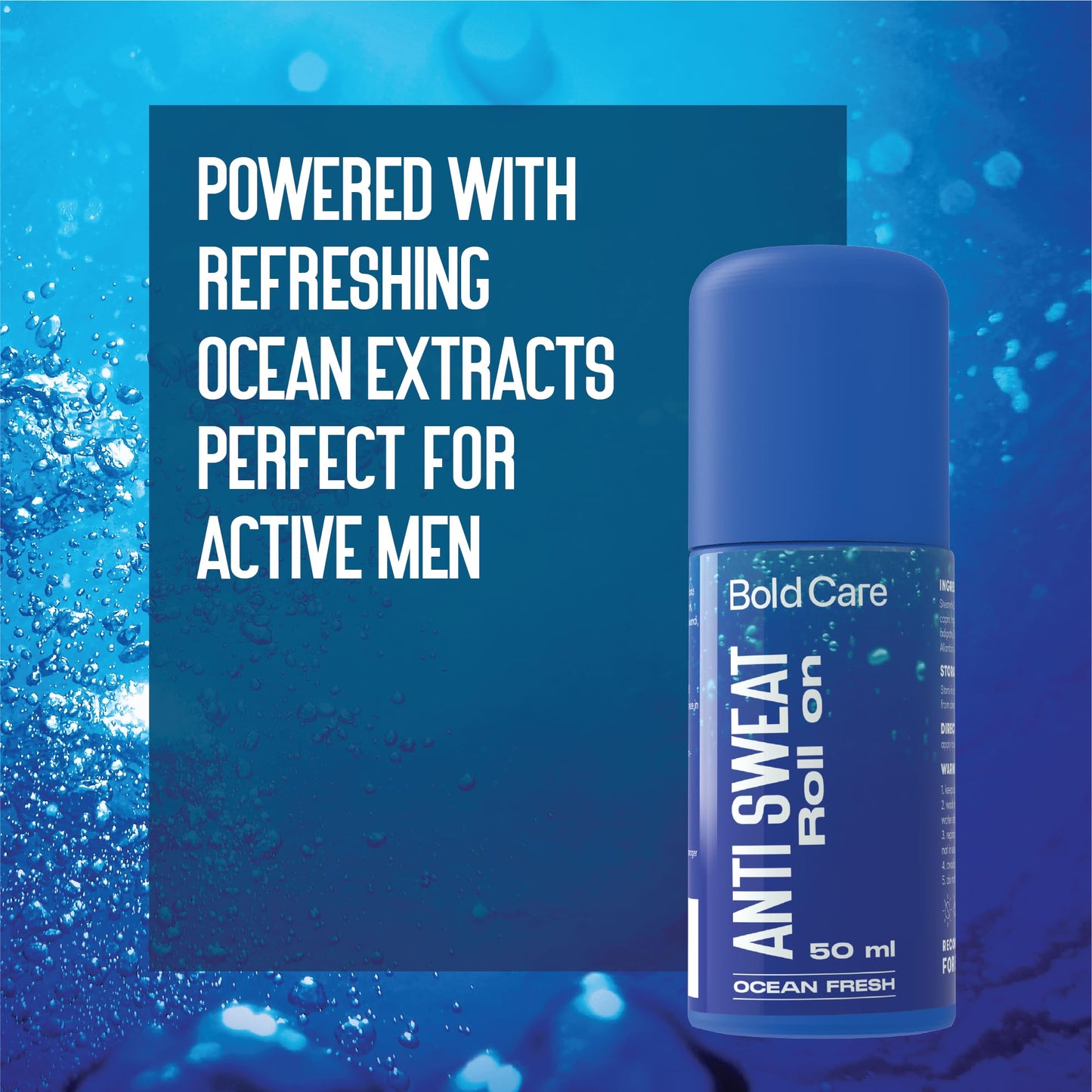 Bold Care Ocean Fresh Antiperspirant & Anti-sweat Deodorant Roll-on - Controls Sweat & Removes Body Odour - All-Day Freshness For Men - Alcohol-Free Beauty and Personal Care BOLD CARE