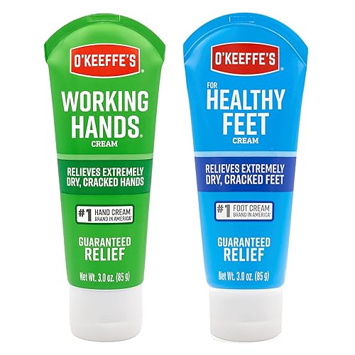 O'Keeffe's Working Hands Hand Cream (3 oz Tube) and Healthy Feet Foot Cream (3 oz Tube) - Repairing Skincare for Extremely Dry, Cracked Hands Beauty & Personal Care O'Keeffe's