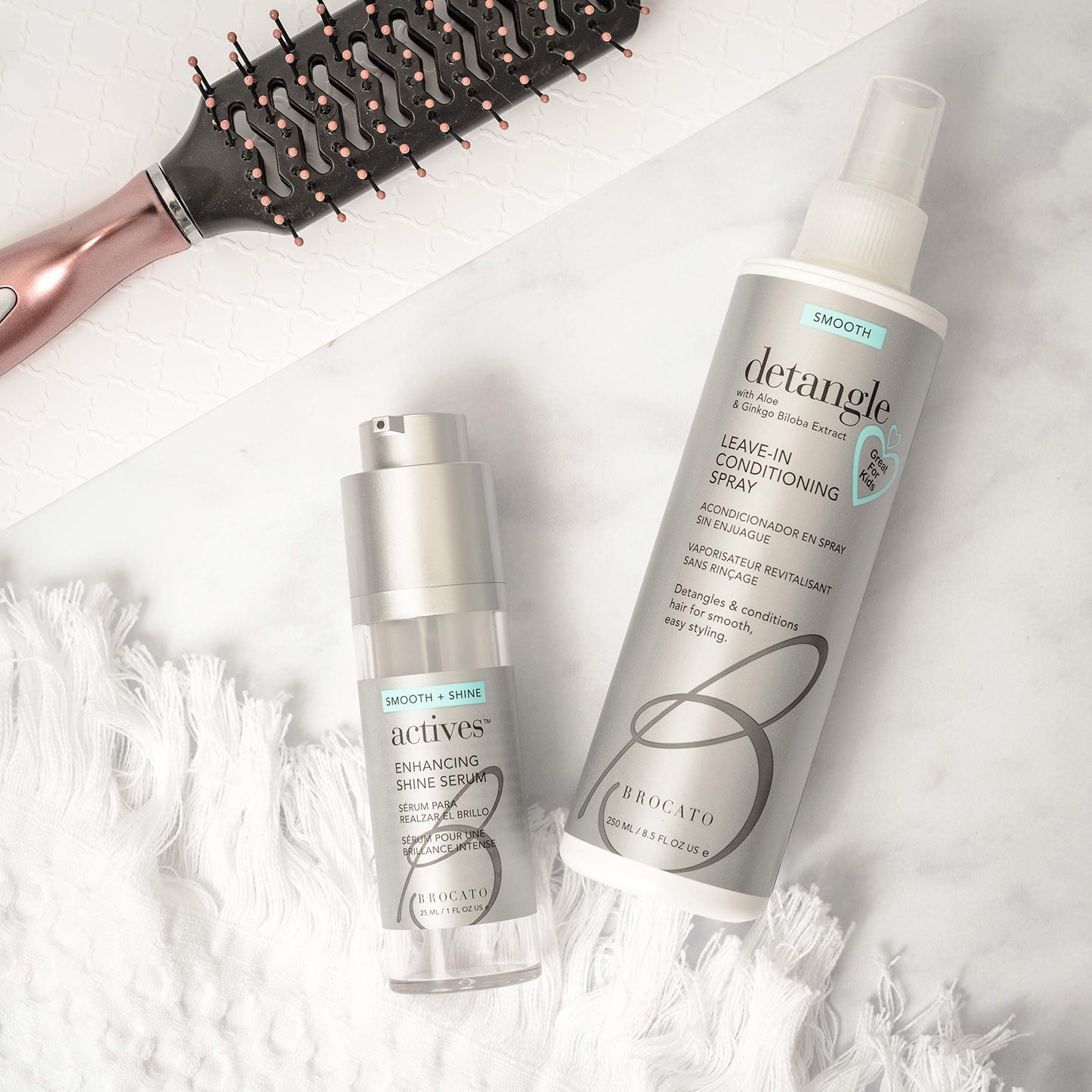 Brocato Actives Enhancing Shine Serum: Anti Frizz Smoothing Treatment for Damaged Hair - Leave In Product with Natural Oil to Repair / Control Dry Beauty & Personal Care Brocato
