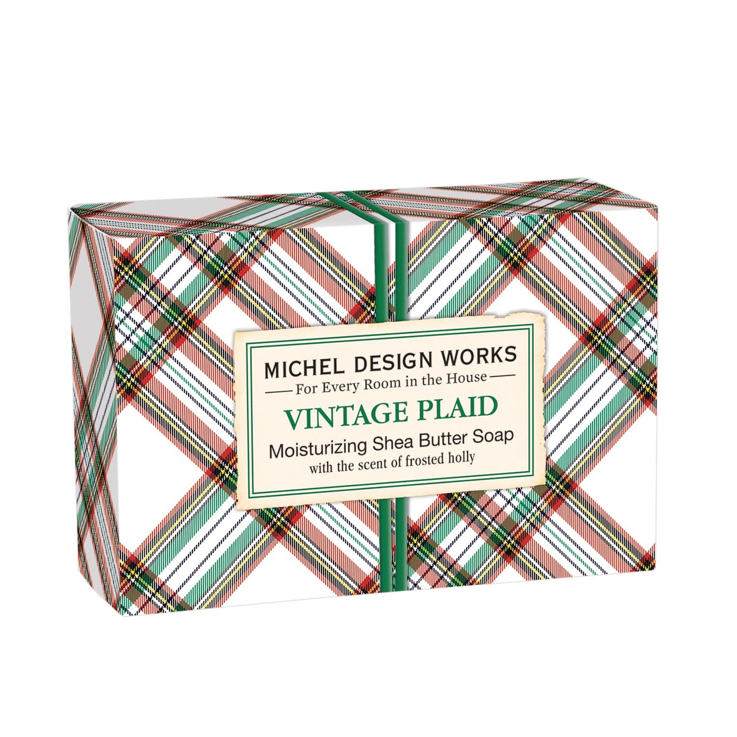 Michel Design Works 4.5oz Boxed Single Shea Butter Soap, Vintage Plaid Beauty & Personal Care Michel Design Works