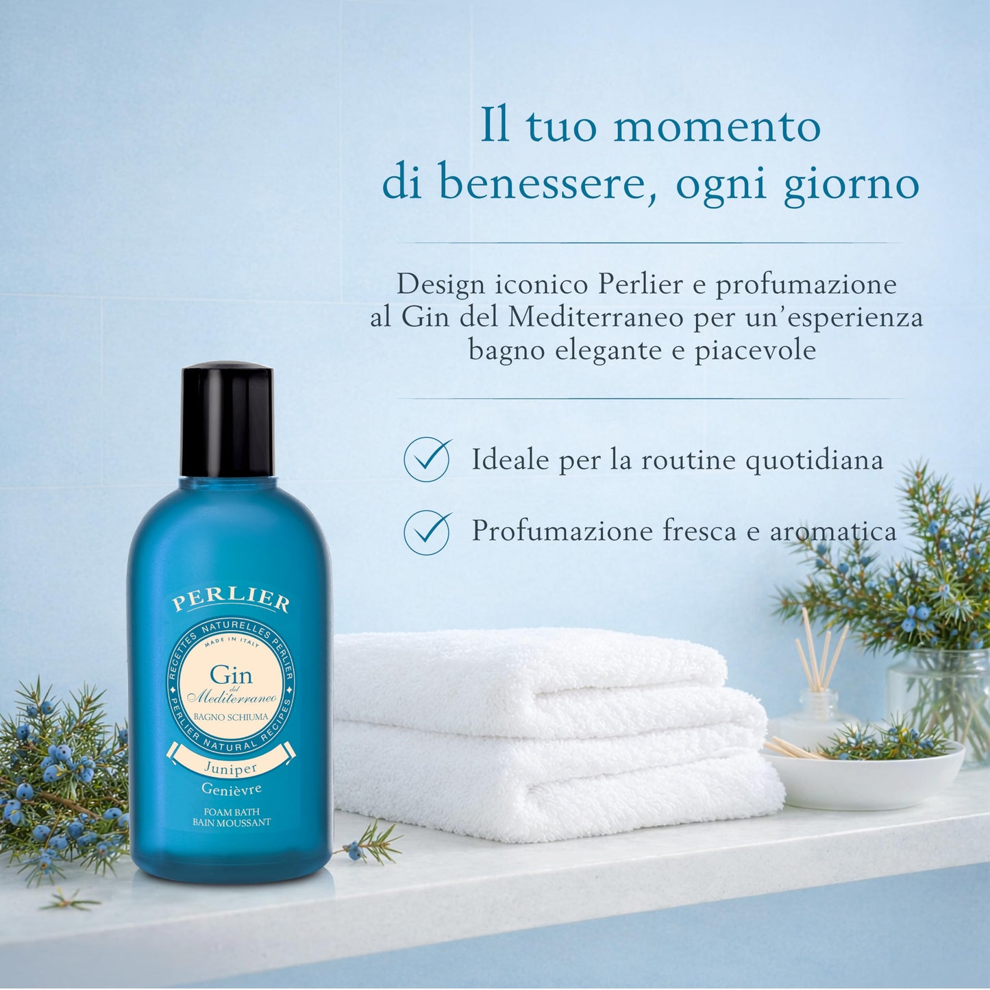 Perlier Blue Iris Foam Bath - Natural & Calming Aromatherapy Bubble Bath For Women And Men - Rich Foaming Formula Provides Deep Moisturization Beauty and Personal Care Perlier