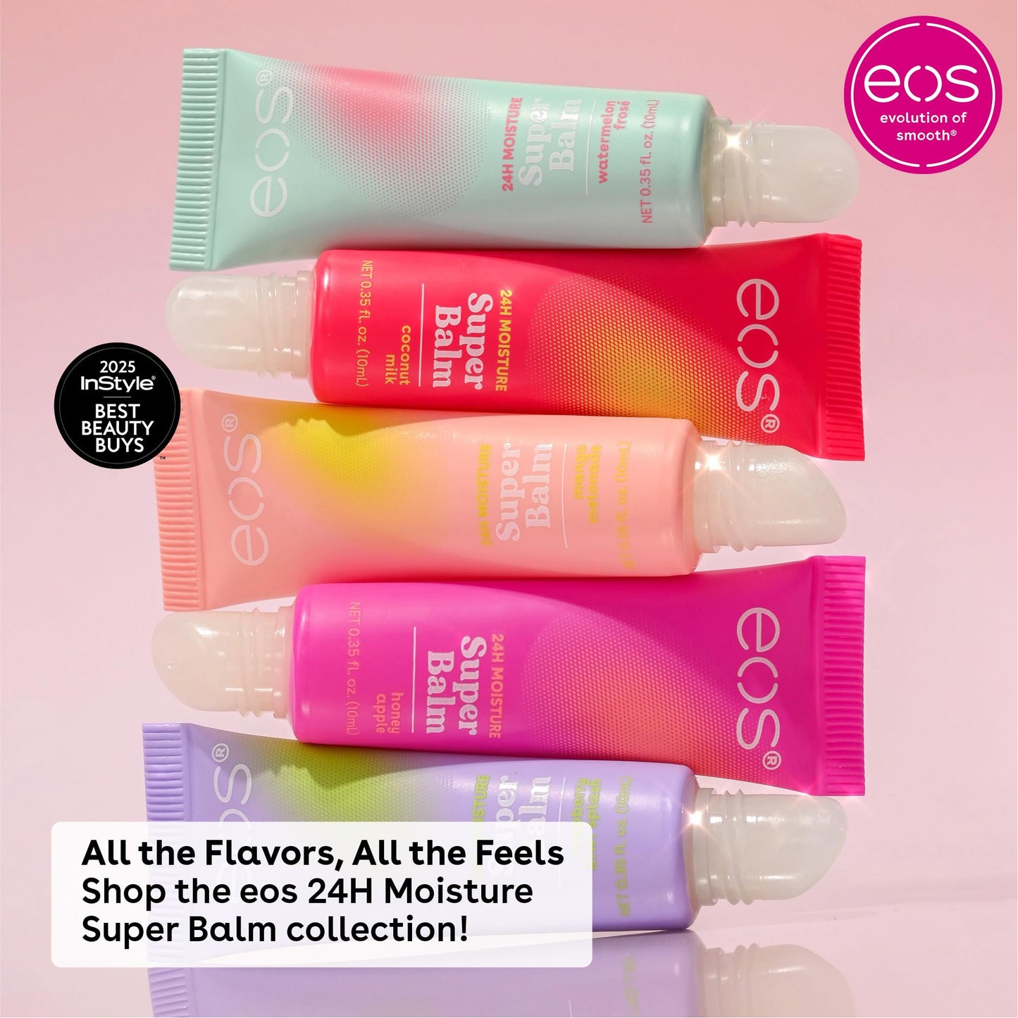 eos 24H Moisture Super Balm - Watermelon Frosé, Day or Night Lip Treatment, Made for Sensitive Skin, Lip Balms & Moisturizers, 0.35 fl oz Beauty & Personal Care eos