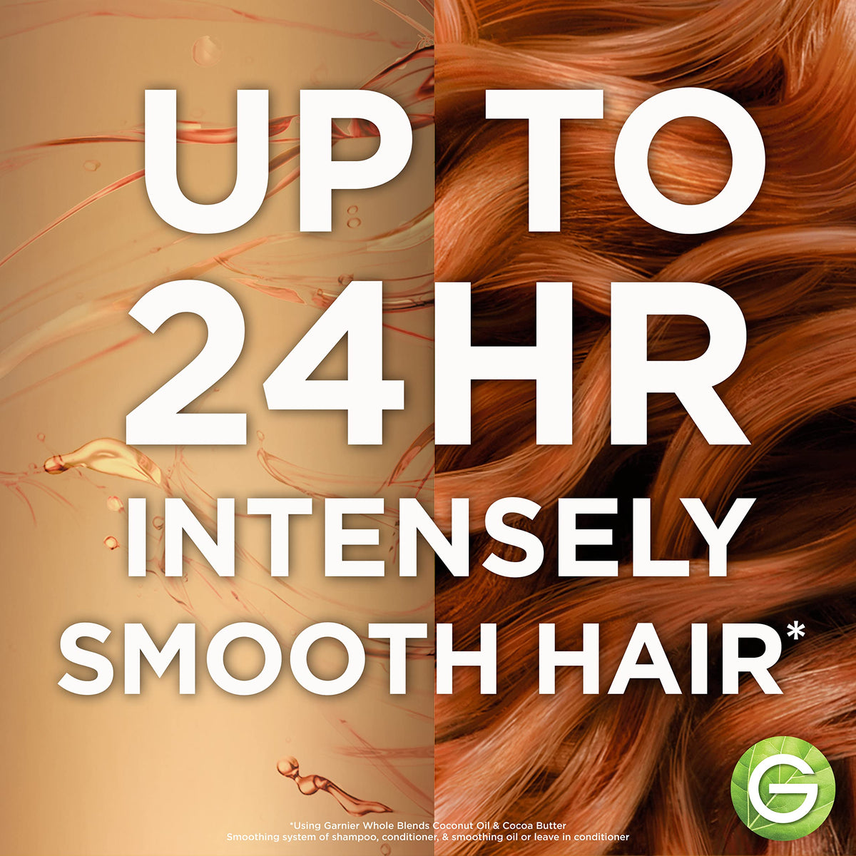 Garnier Whole Blends Smoothing Shampoo and Conditioner Set, Coconut Oil & Cocoa Butter for Frizzy Hair, Provides Up to 24HRs of Frizz & Humidity
