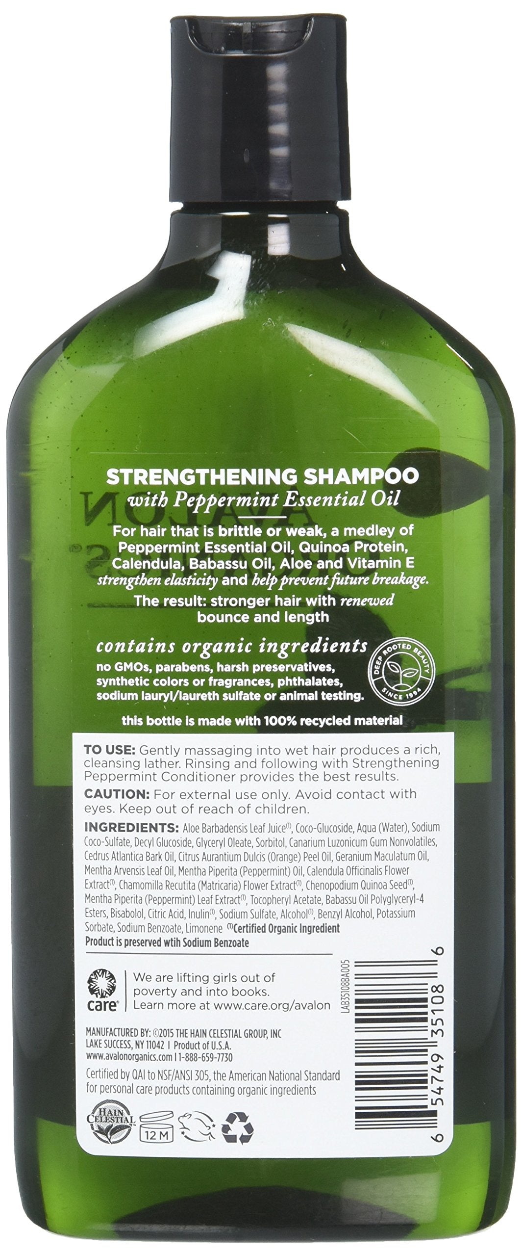 Avalon Organics Strengthening Shampoo - Peppermint - 11 Oz - 2 Pk