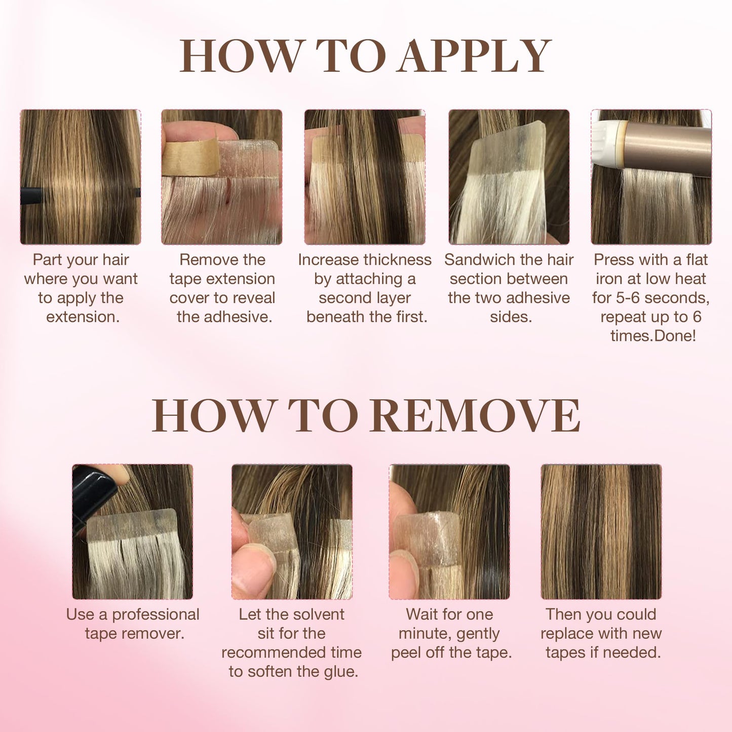 GOO GOO Hair Extension Double Sided Adhesive Replacement Tape, Professional Strong for Tape in Extensions 48pcs, 1.6 * 0.3inch per Piece Beauty and Personal Care GOO GOO