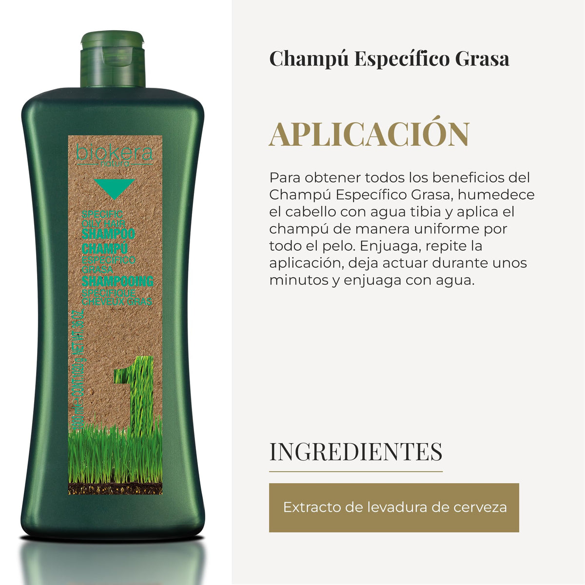 Salerm Cosmetics Biokera Natura Shampoo Specific Grease - 1000 ml