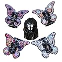 Yusier 4PCS Butterfly Rhinestone Claw Clips Elegant Rhinestone Hair Accessories for Women Black Butterfly Hair Clip Crystal Rhinestone Decorative Hair Beauty & Personal Care Yusier