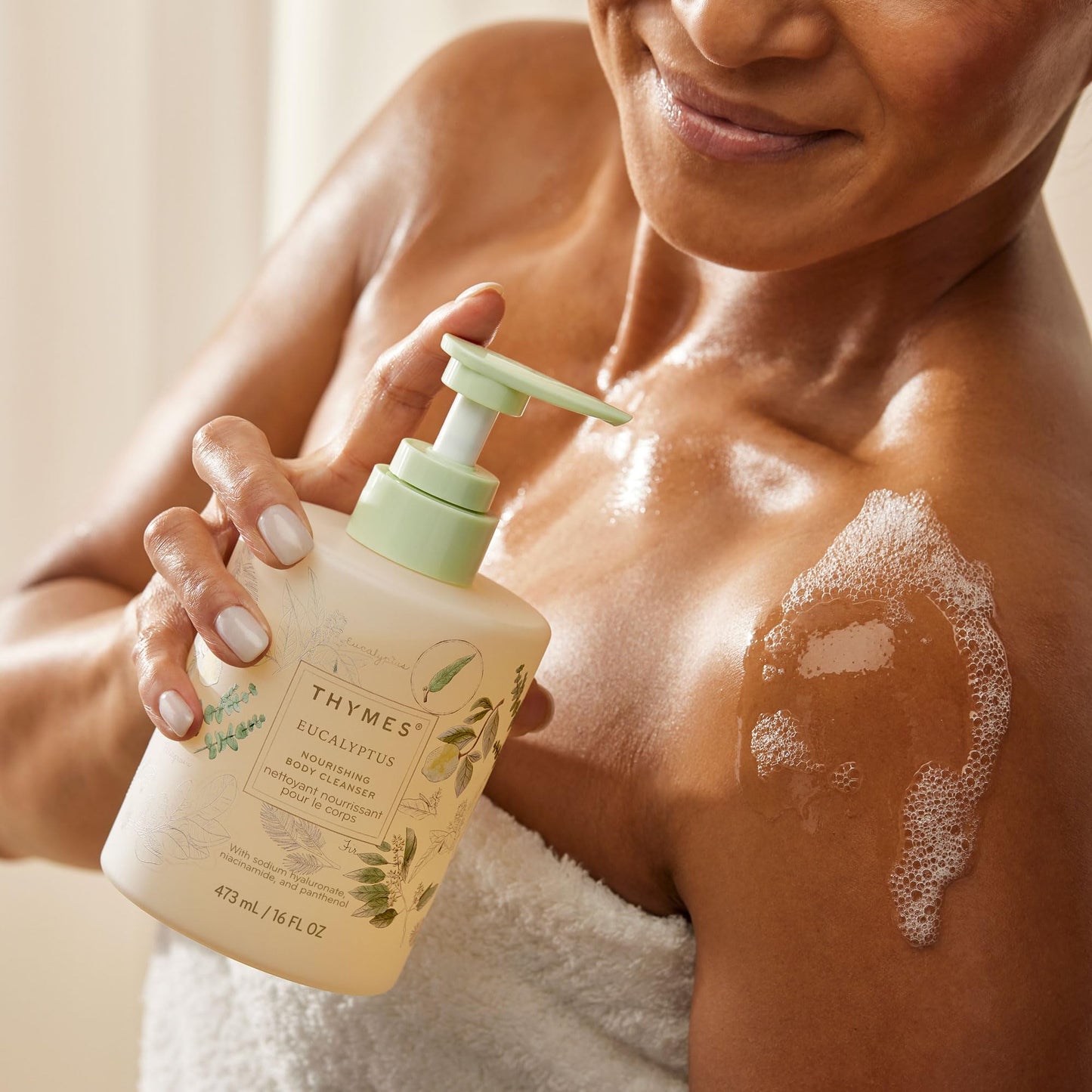 Thymes Nourishing Body Cleanser - Large Moisturizing Body Wash with Pump - Hydrating Cleanser - Notes of Eucalyptus Oil, Lemon, Petitgrain, Bergamot Beauty & Personal Care Thymes