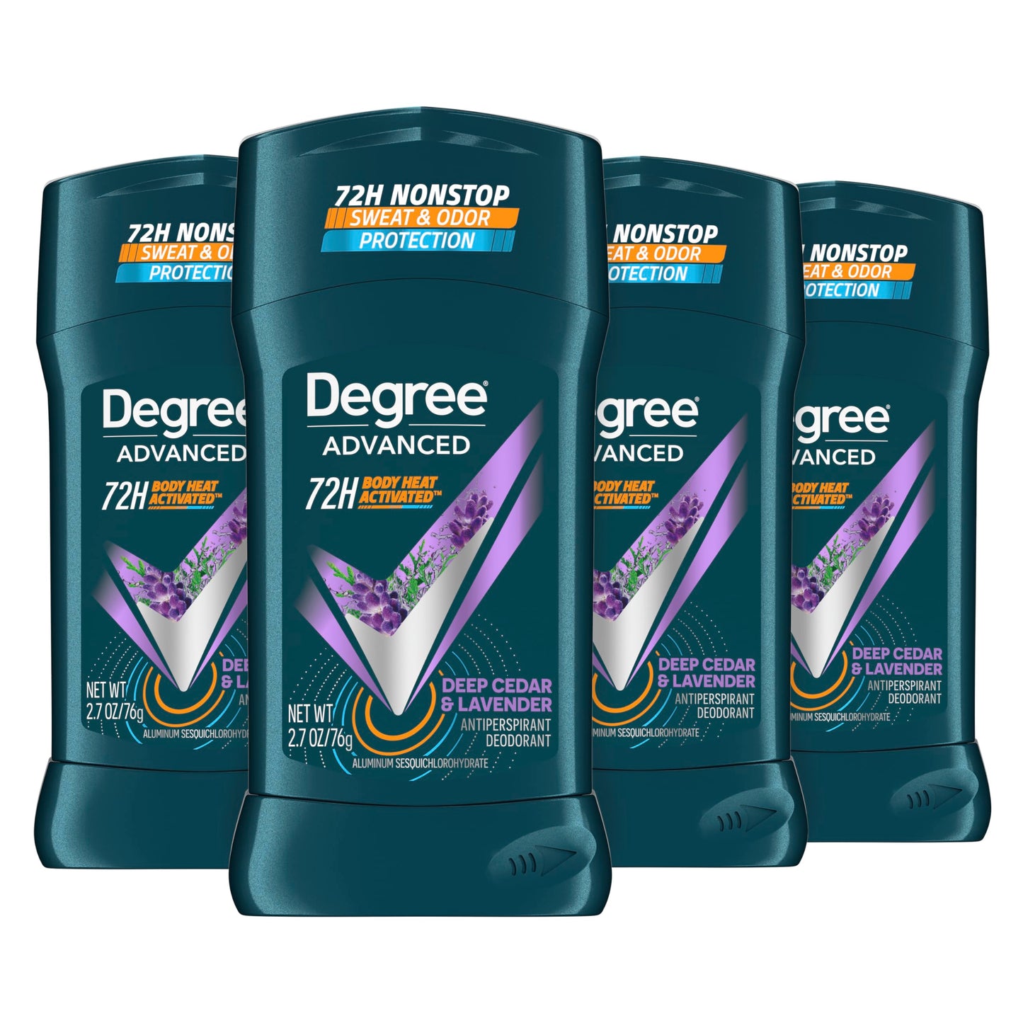 Degree Men Antiperspirant Deodorant Stick Deep Cedar & Lavender 4 Count 72-Hour Sweat and Odor Protection Deodorant for Men With Body Heat Activated Beauty and Personal Care Degree