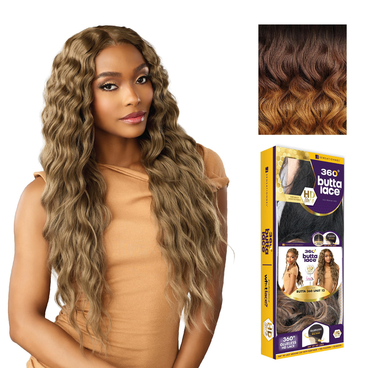 Sensationnel Butta 360 LaceWig-Unit 12, NATURALROOTSCHESTNUT