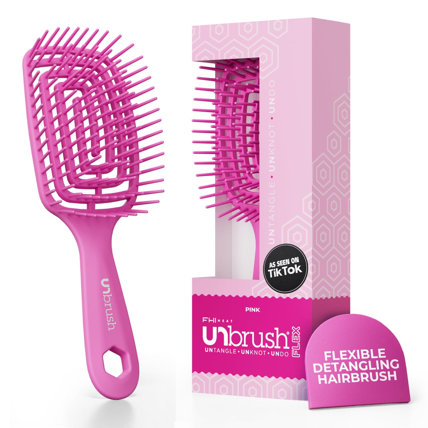 FHI Heat UNbrush Flex Detangling Brush - Ultra-Flexible, Pain-Free Hair Brush Detangler with DuoFlex Anti-Static Bristles for Removing Tangles Beauty and Personal Care FHI Heat