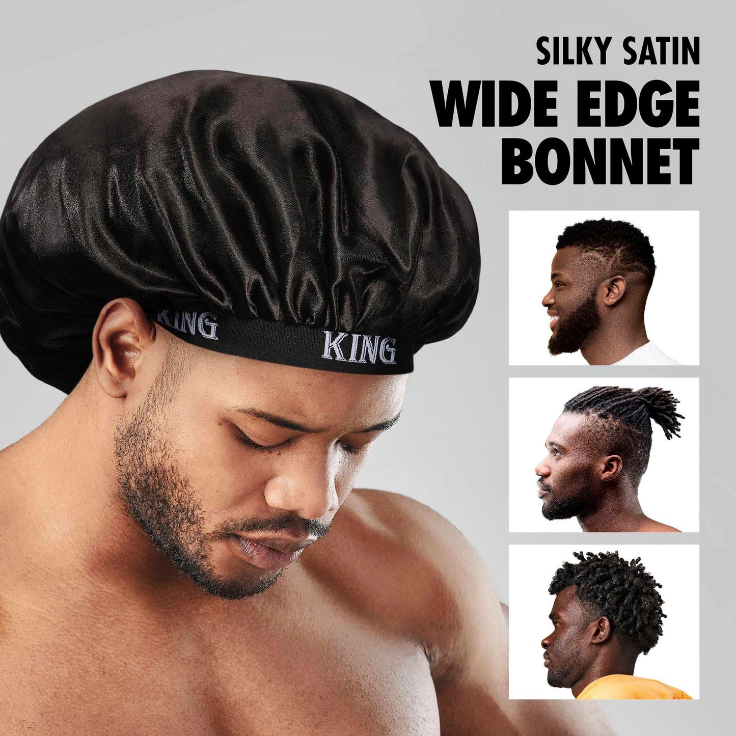 Red by Kiss Men's Silky Satin Hair Bonnet, Soft Anti-Frizz Fabric, All Hair Types, No Slip Wide Band Comfort, Anti Breakage Protection, Daily Wear Beauty and Personal Care Red by Kiss