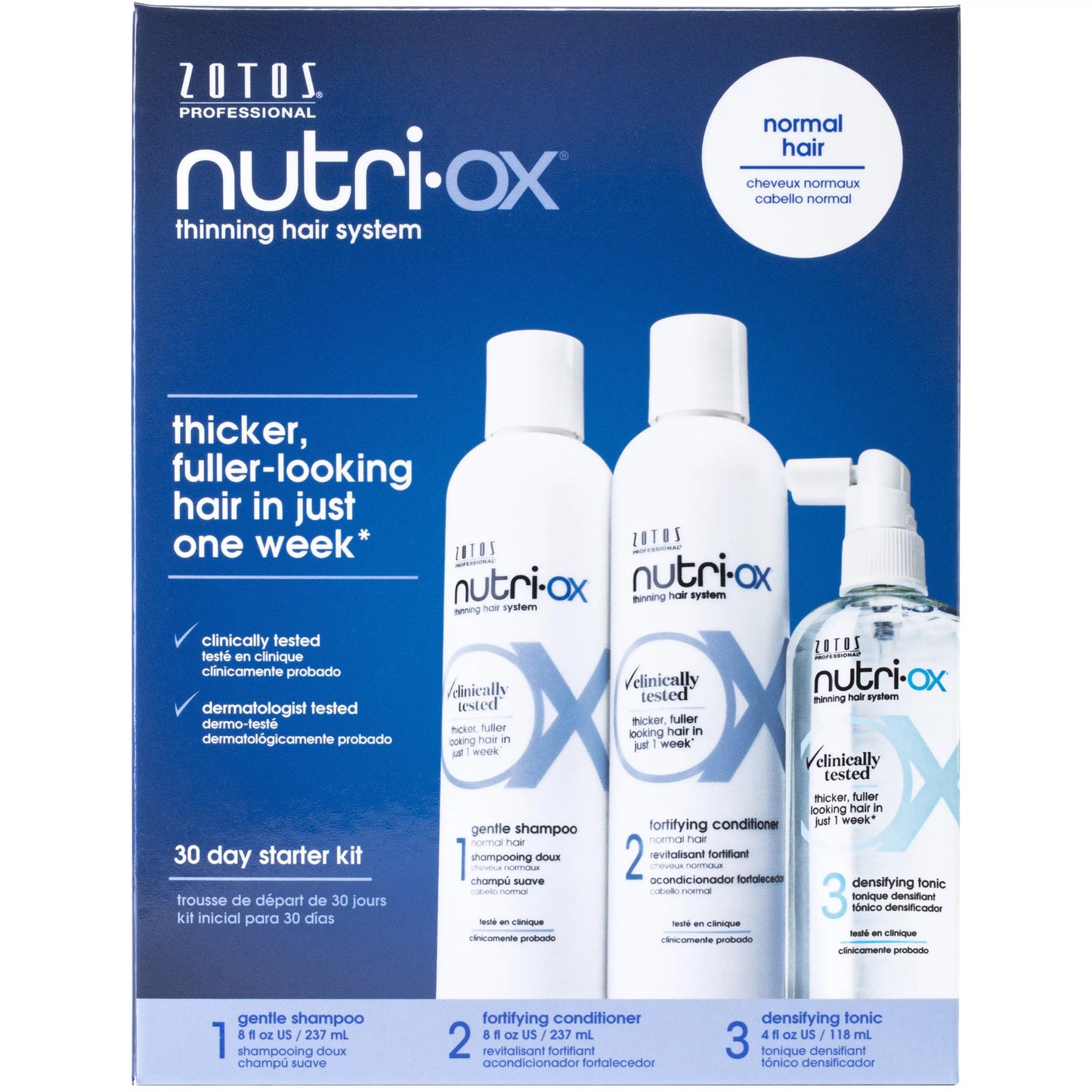 NUTRI-OX Starter Kit for Thinning Hair | Thicker, Fuller-Looking Hair | Peppermint | Clinically & Dermatologically Tested | 30 Day Supply Beauty & Personal Care NUTRI-OX