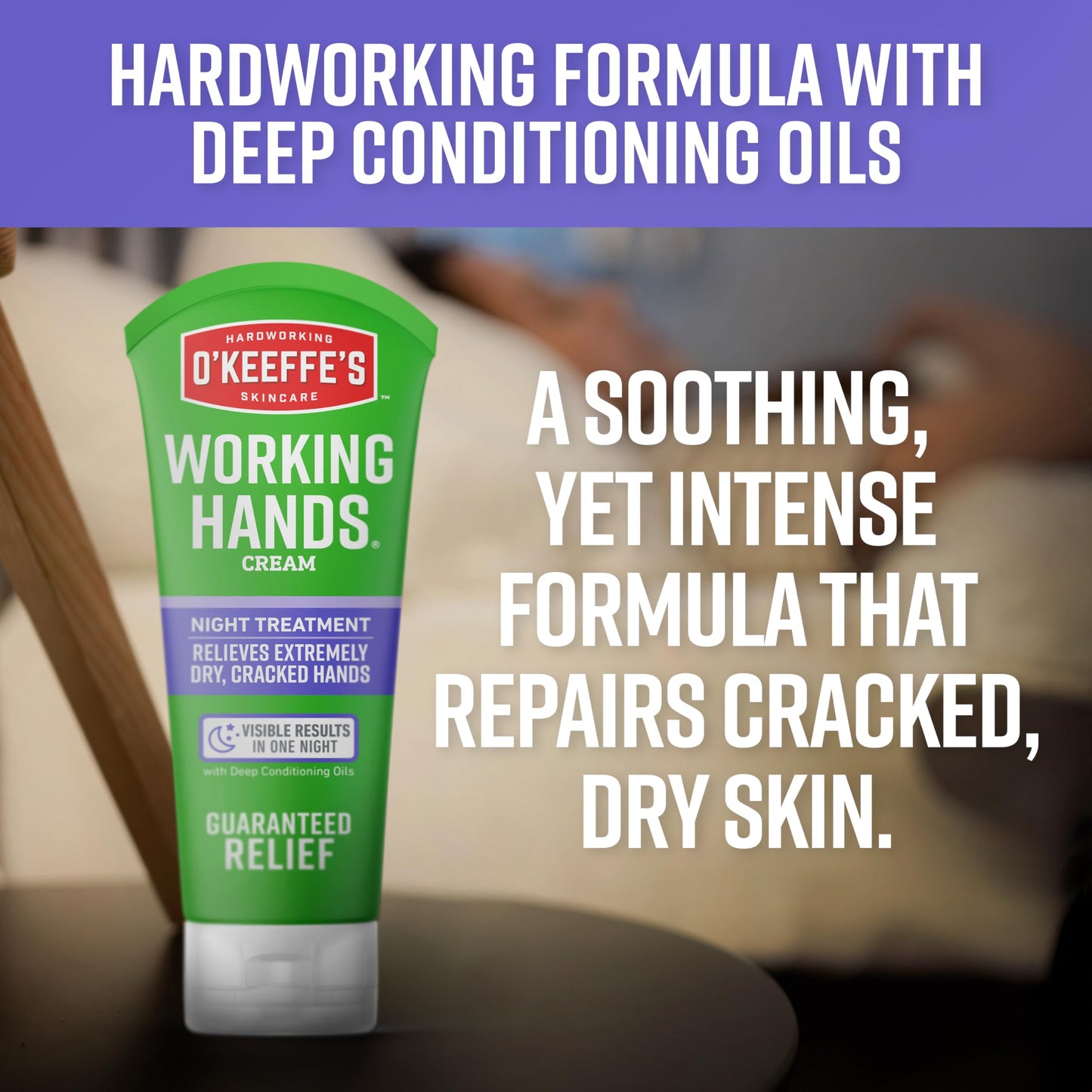 O'Keeffe's Working Hands Night Treatment Hand Cream for Extreme Dryness - 7 oz Tube (1 Pack) - Repairing Skincare for Cracked, Dry Hands Beauty & Personal Care O'Keeffe's