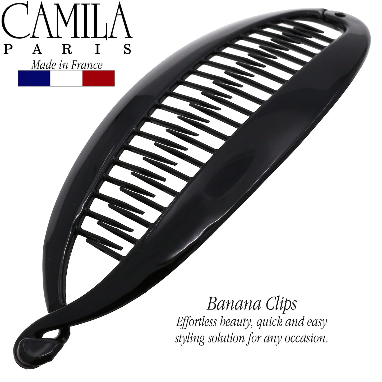 Camila Paris NV135 French Extra Large Banana Clip Hair Comb, Classic Banana Clips Hair for Thick Hair Ponytail Holder Interlocking Styling Clips Beauty & Personal Care Camila