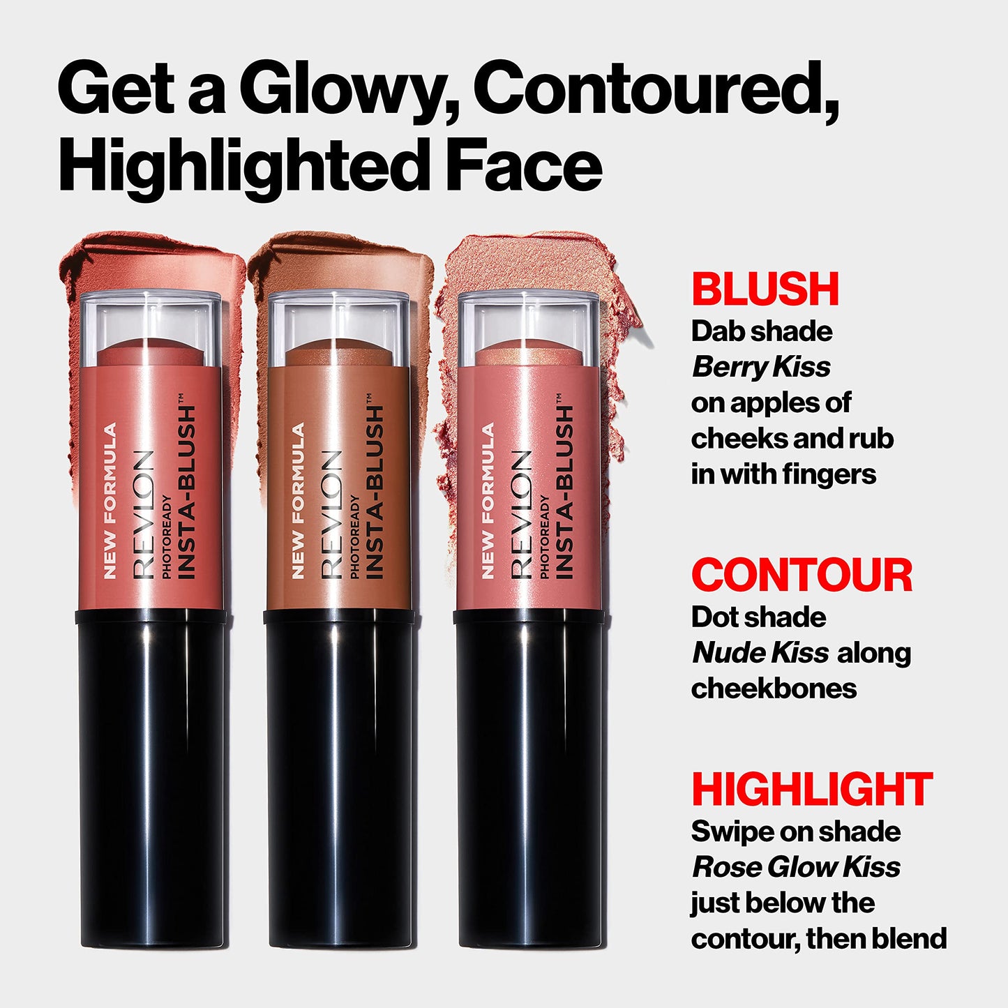 Revlon Blush Stick, PhotoReady Insta-Blush Face Makeup with Cream to Powder Formula, High Impact Color, Moisturizing Creamy Formula, 330 Nude Kiss Beauty & Personal Care REVLON