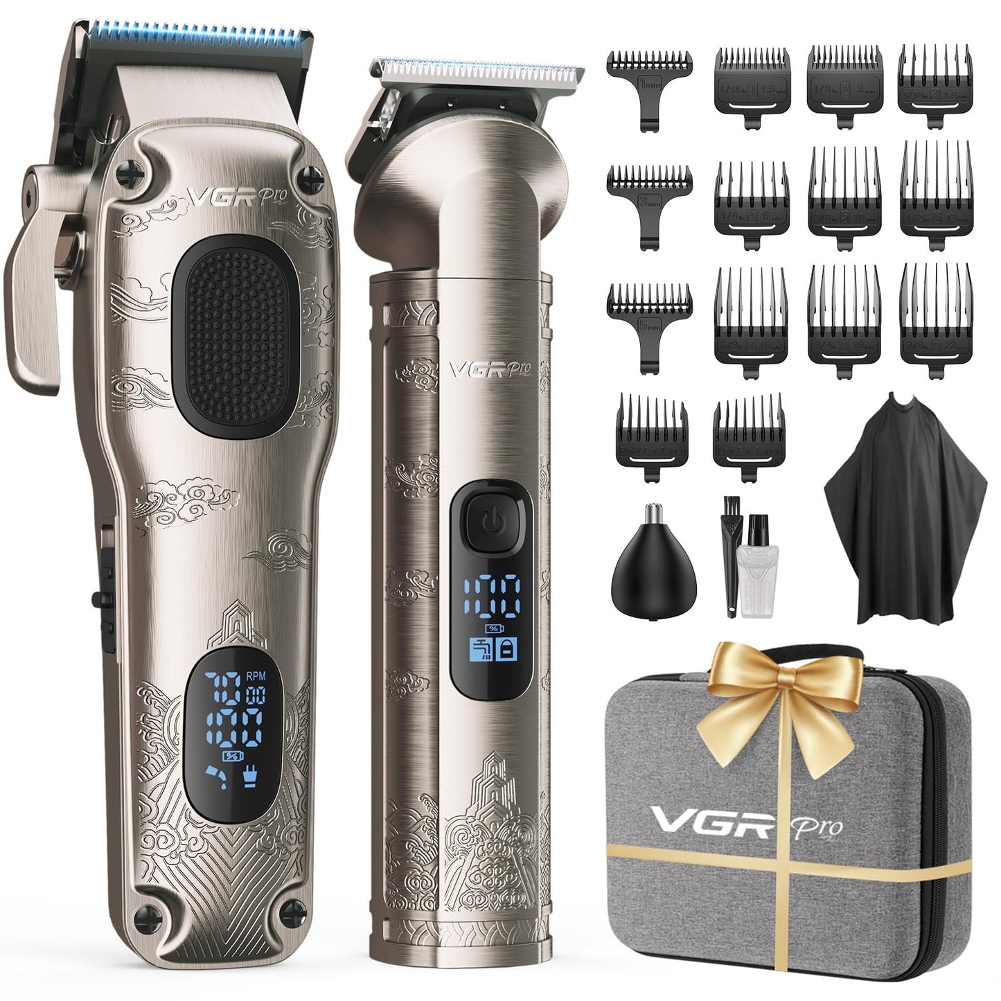 VGRPRO Hair Clippers for Men Professional, Cordless Hair Clippers for Hair Cutting, Mens Clippers and Trimmers Set, Electric Hair Trimmer for Men Beauty and Personal Care VGRPRO Default Title