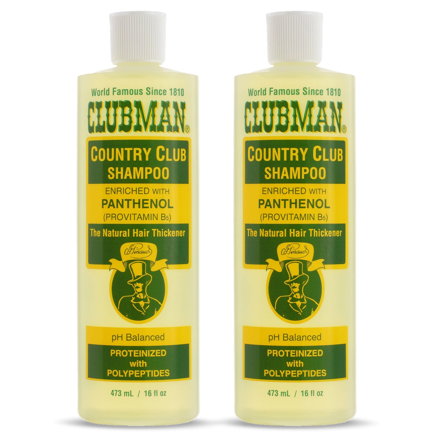 Clubman Country Club Shampoo - pH Balanced, Enriched with Panthenol for Thicker Hair, Natural Hair Thickener for Men, 16 oz Pack of 2 Beauty & Personal Care Clubman
