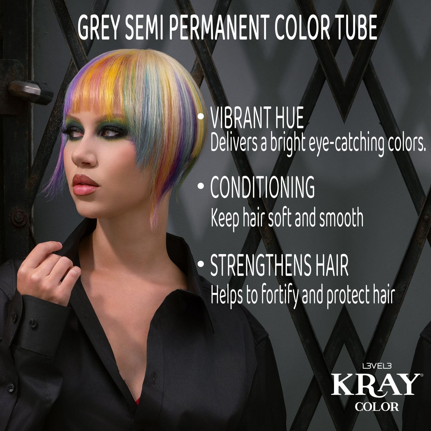L3 - Level 3 Kray Semi Permanent Hair Color - Semi Permanent Hair Dye with Aloe Vera - Grey Beauty & Personal Care L3