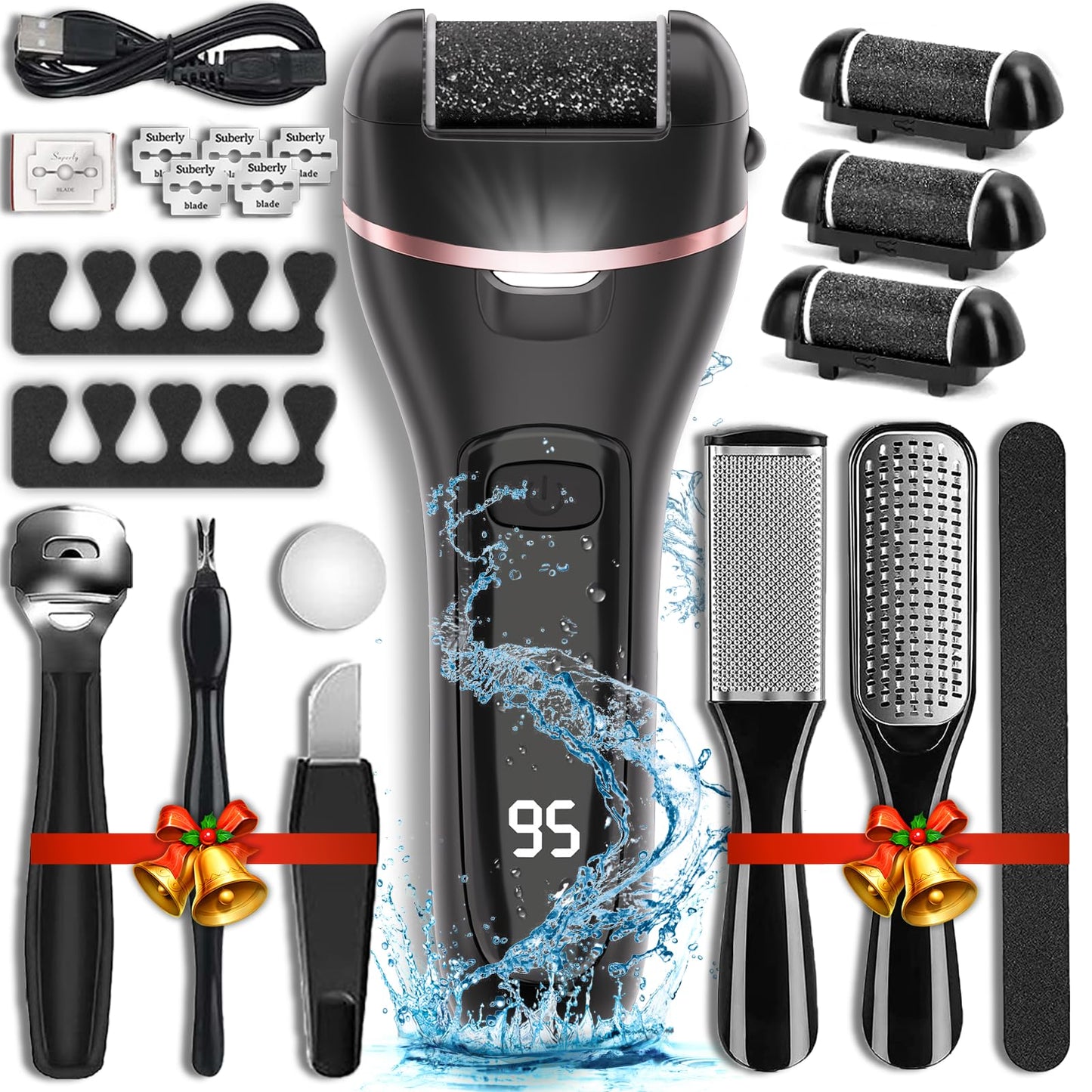 Wea&Hea Electric Foot File Callus Remover for Feet, 17-in-1 Kit Beauty and Personal Care Wea&Hea