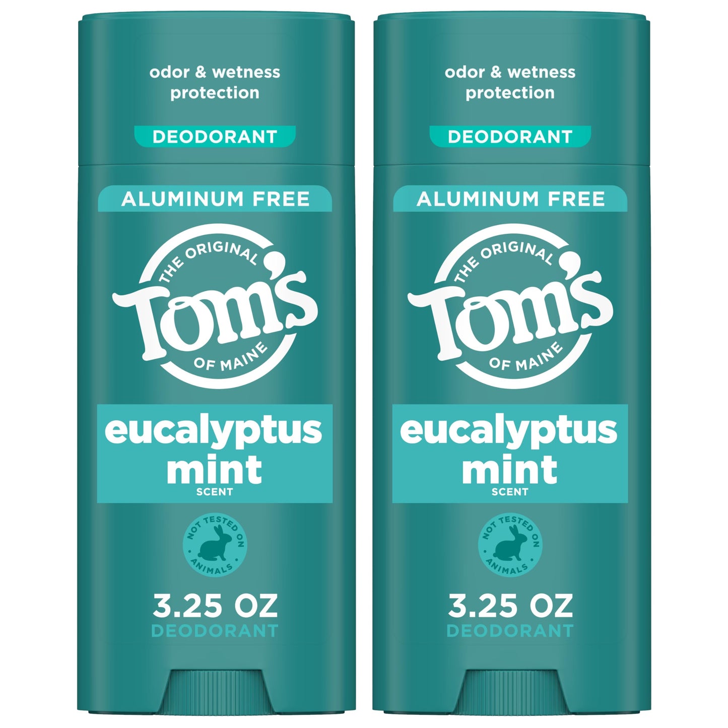 Tom’s of Maine Eucalyptus Mint Aluminum Free Natural Deodorant For Women & Men - Goes on Clear - Odor & Wetness Protection - Naturally Derived Beauty and Personal Care Tom's of Maine